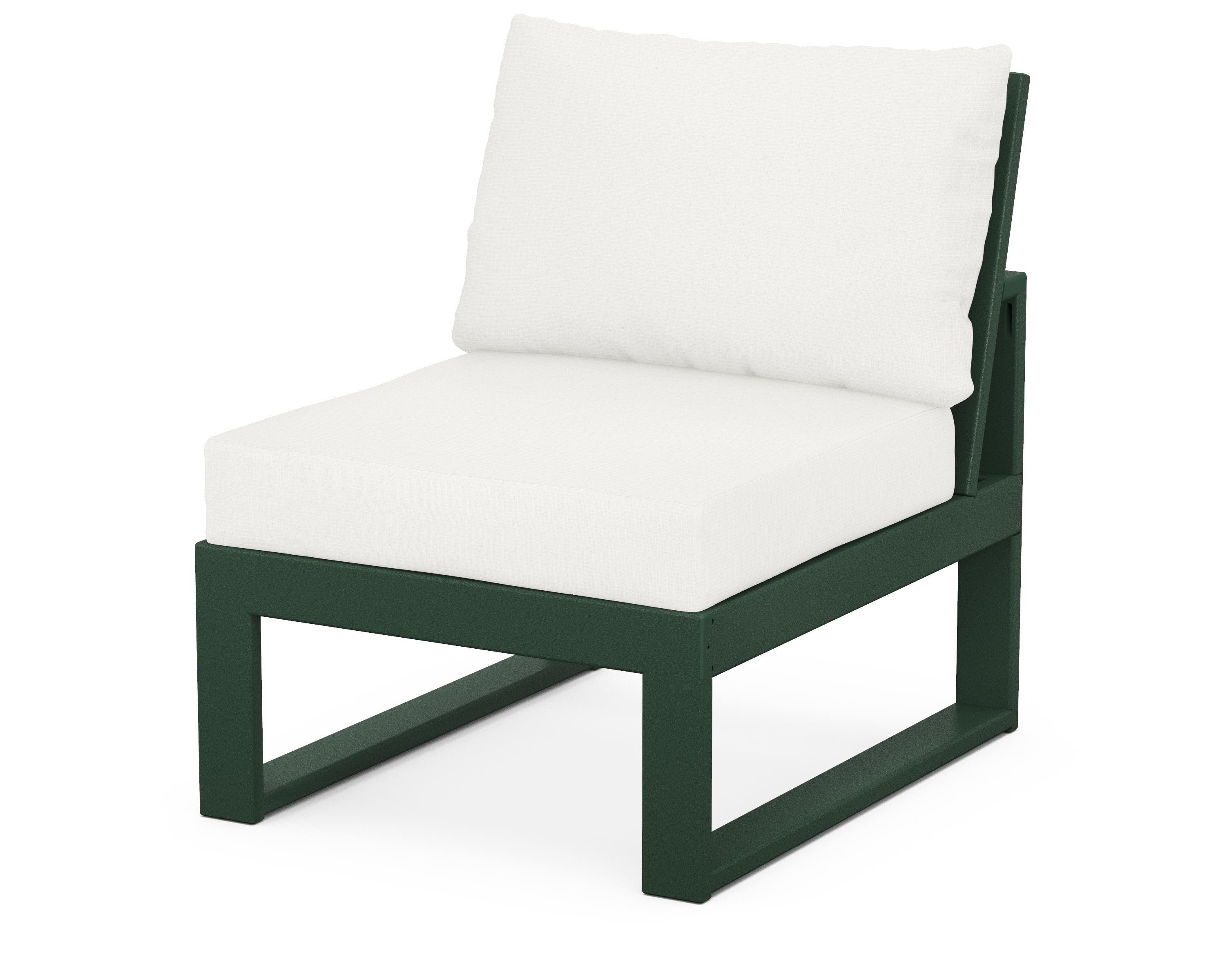 Unbranded Modular Armless Chair in Green / Natural Linen
