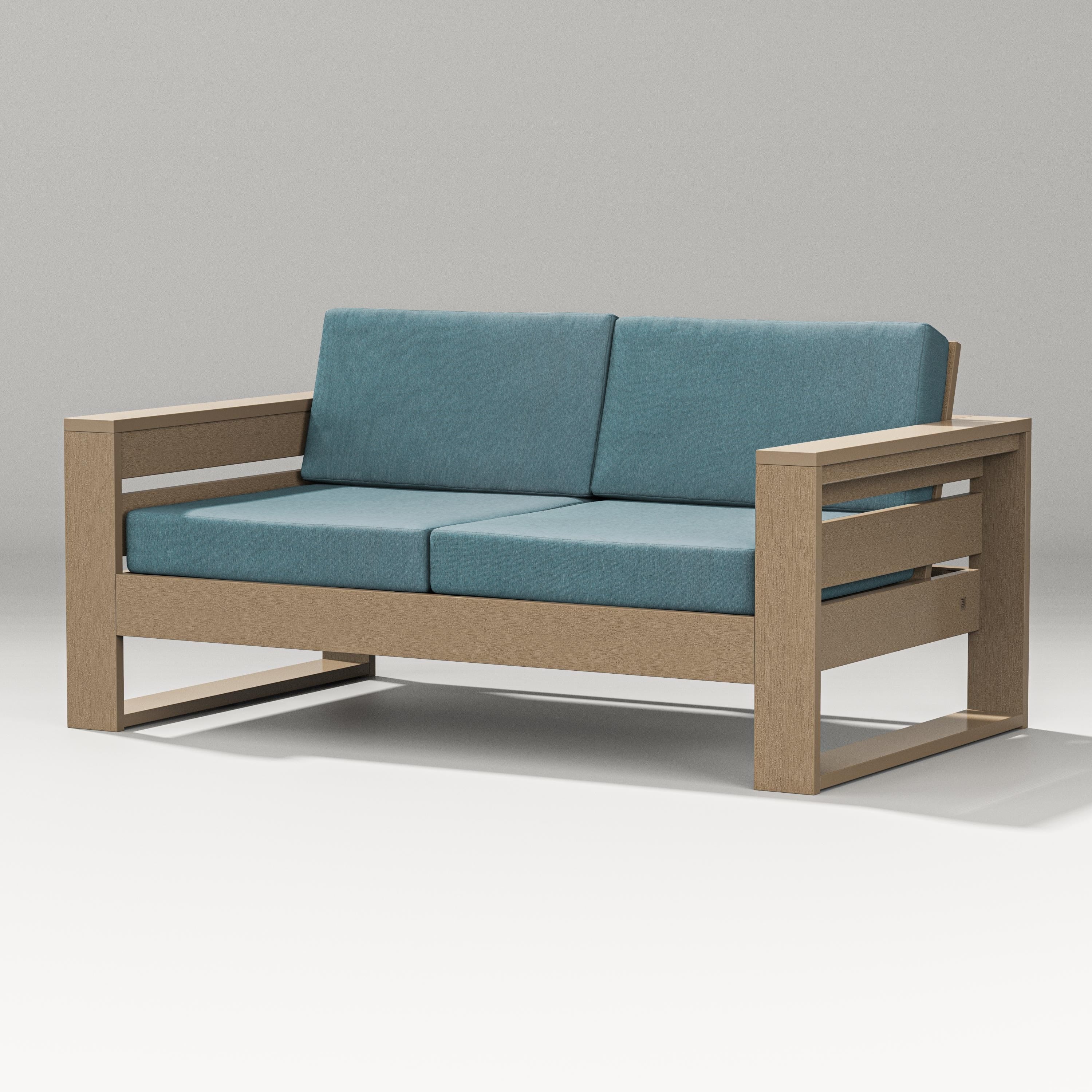 PW Designer Series Latitude Loveseat in Vintage Sahara / Ocean Teal