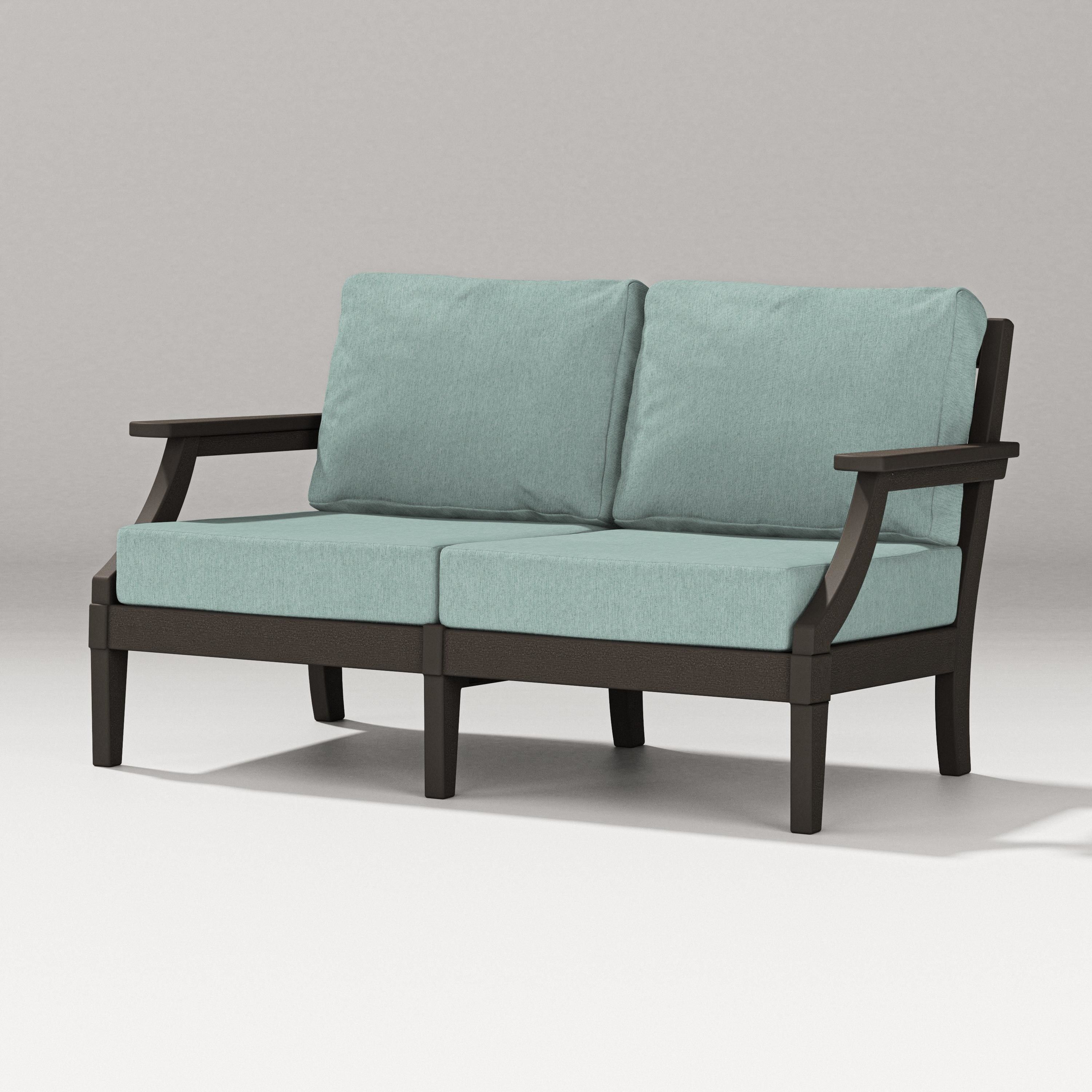 PW Designer Series Estate Loveseat in Vintage Coffee / Glacier Spa