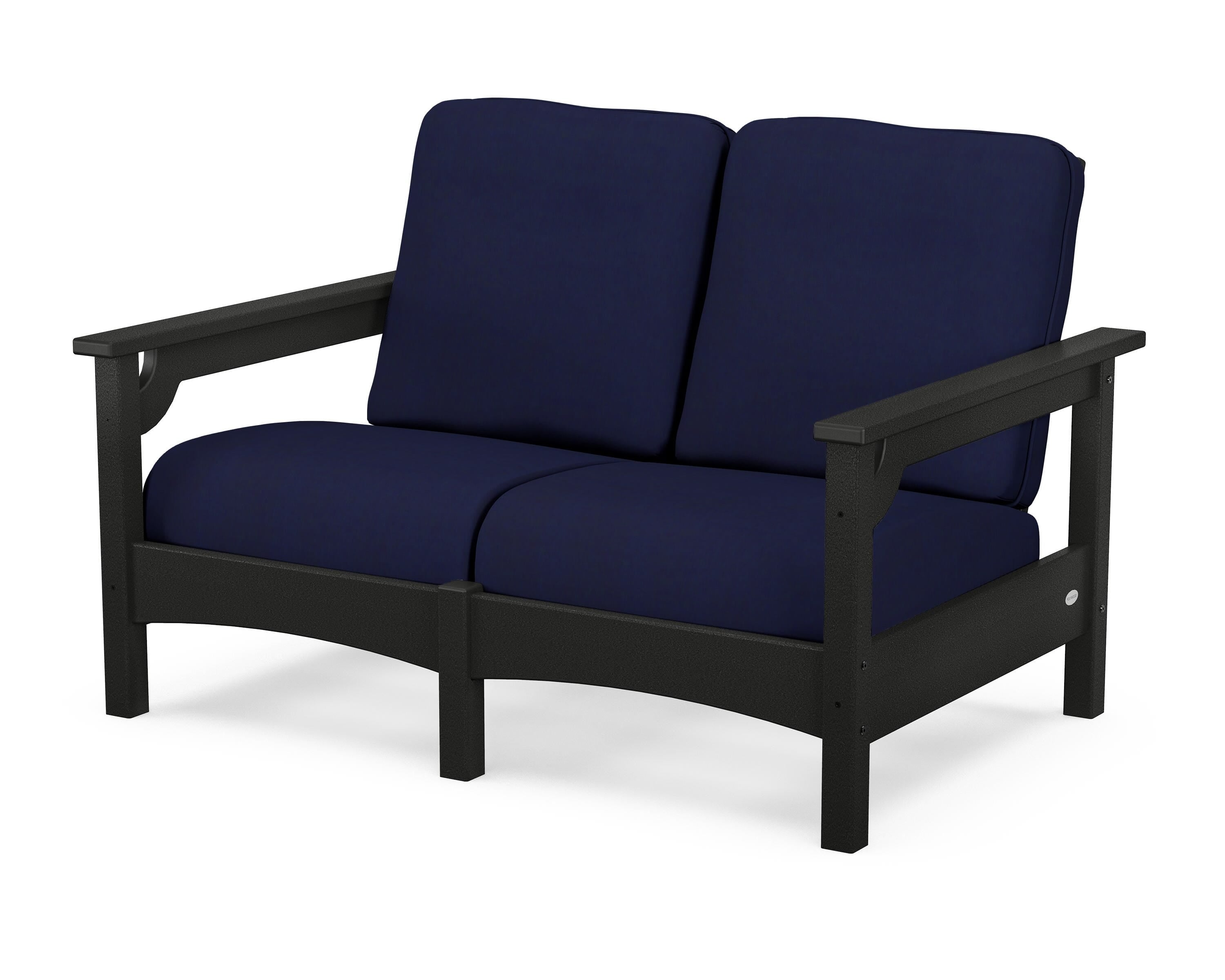 POLYWOOD® Club Loveseat in Black / Navy