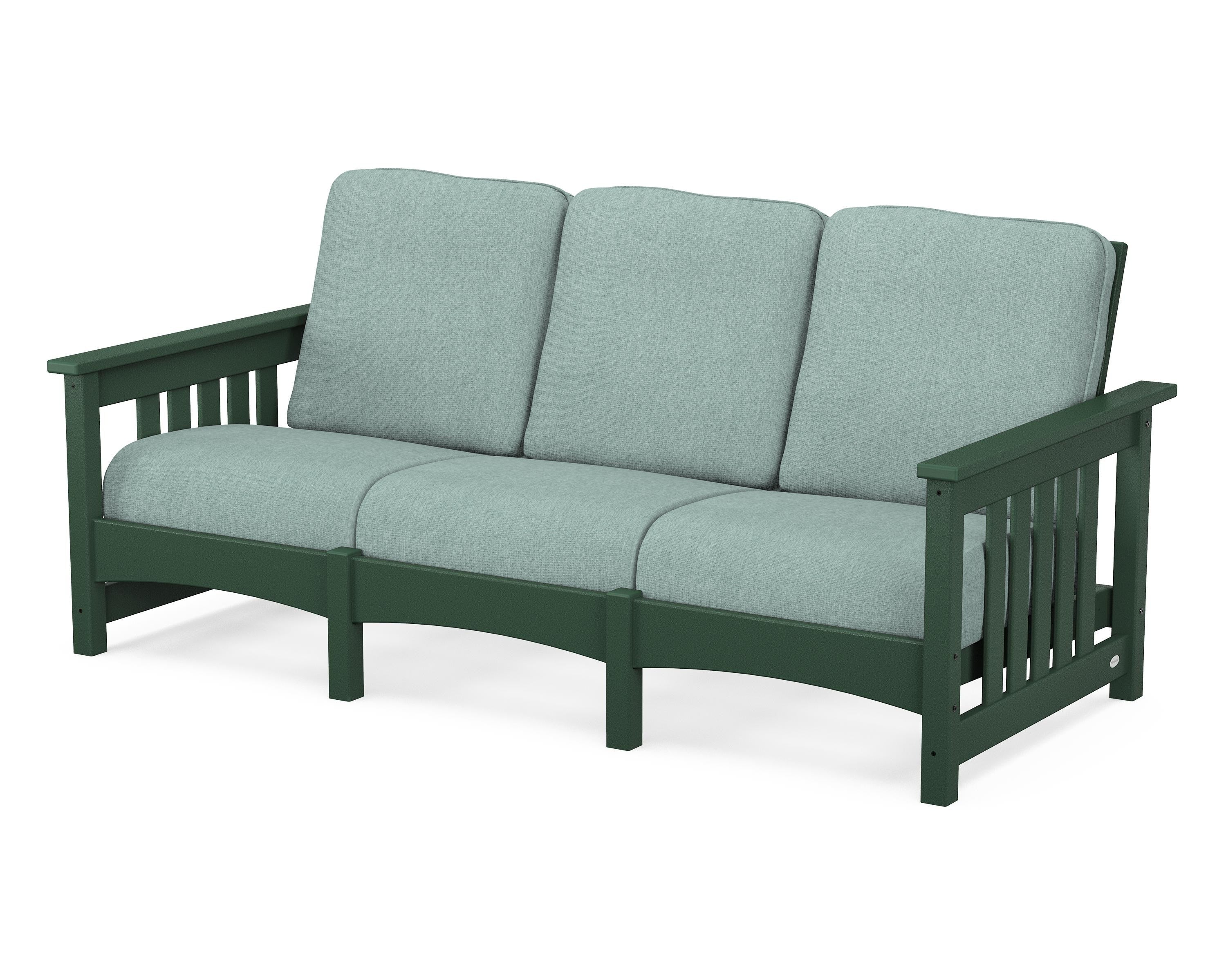 POLYWOOD® Club Mission Sofa in Green / Glacier Spa