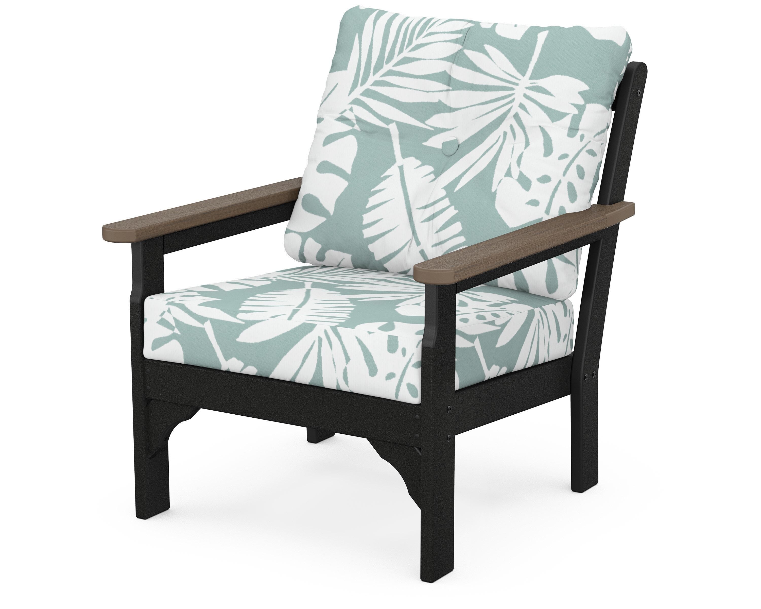 POLYWOOD® Vineyard Deep Seating Chair in Black / Kona / Leaf Glacier Spa