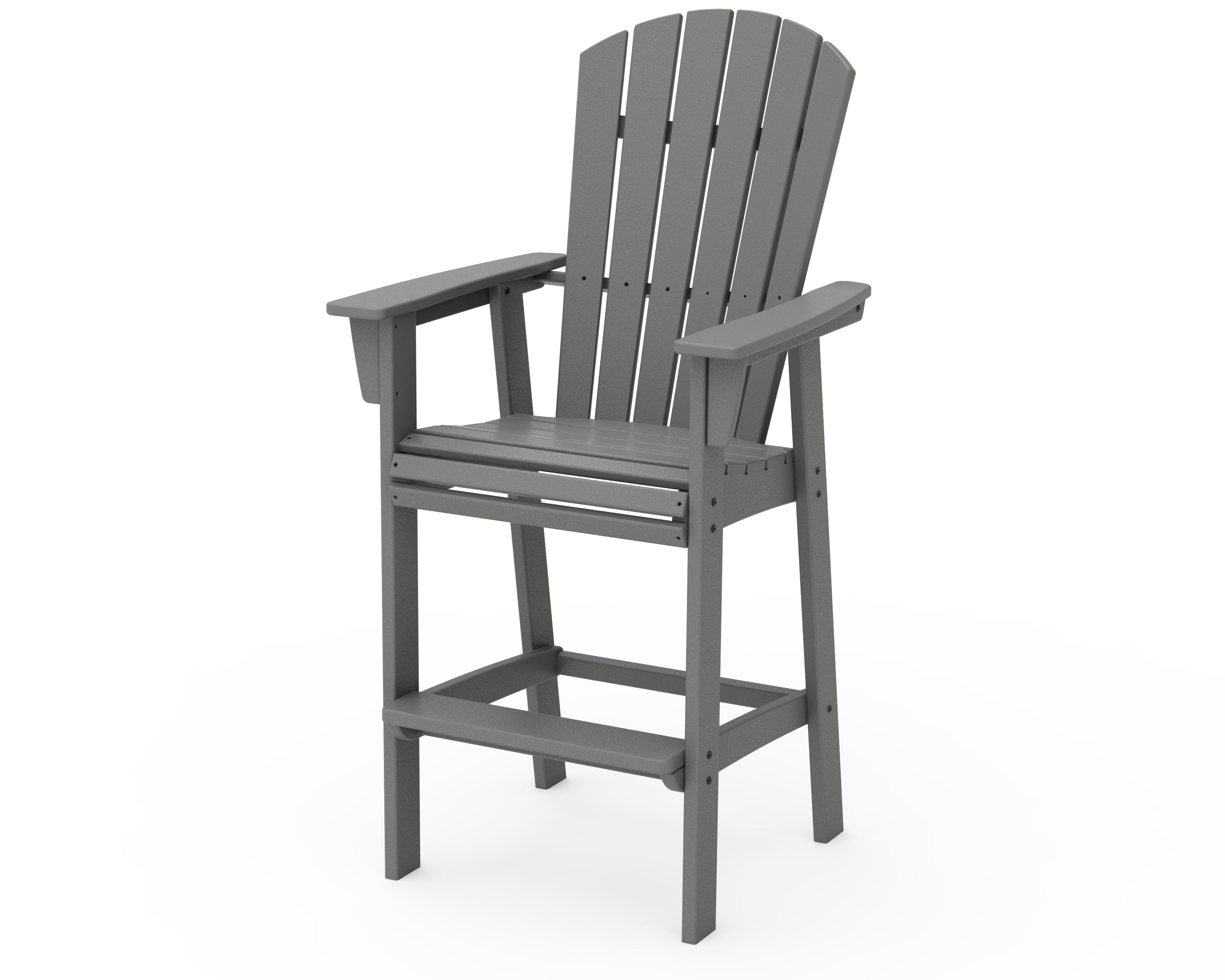 POLYWOOD® Nautical Curveback Adirondack Bar Chair in Slate Grey
