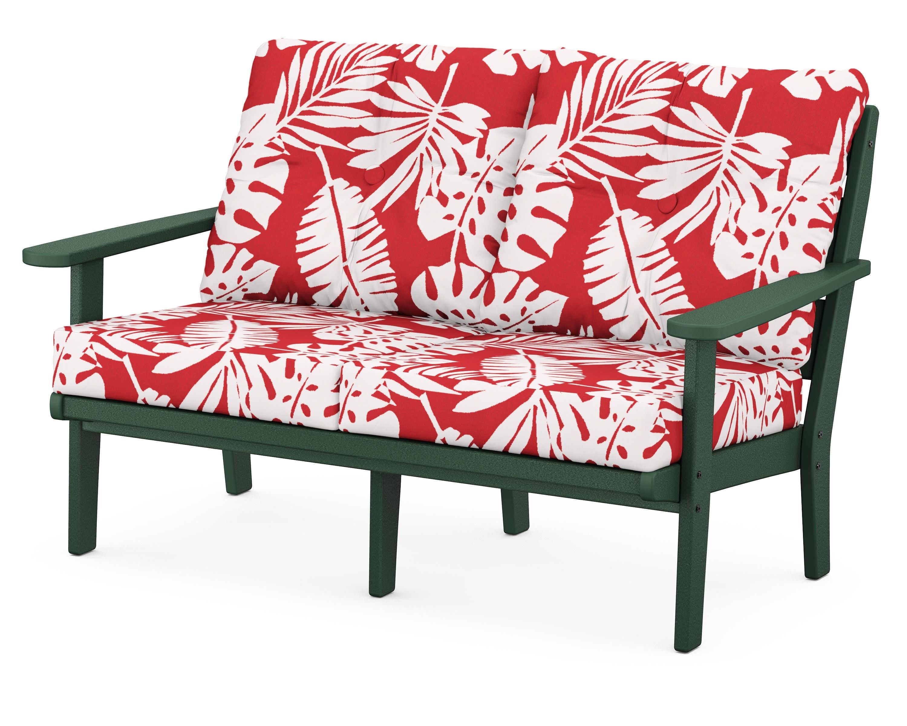 POLYWOOD® Lakeside Deep Seating Loveseat in Green / Leaf Crimson