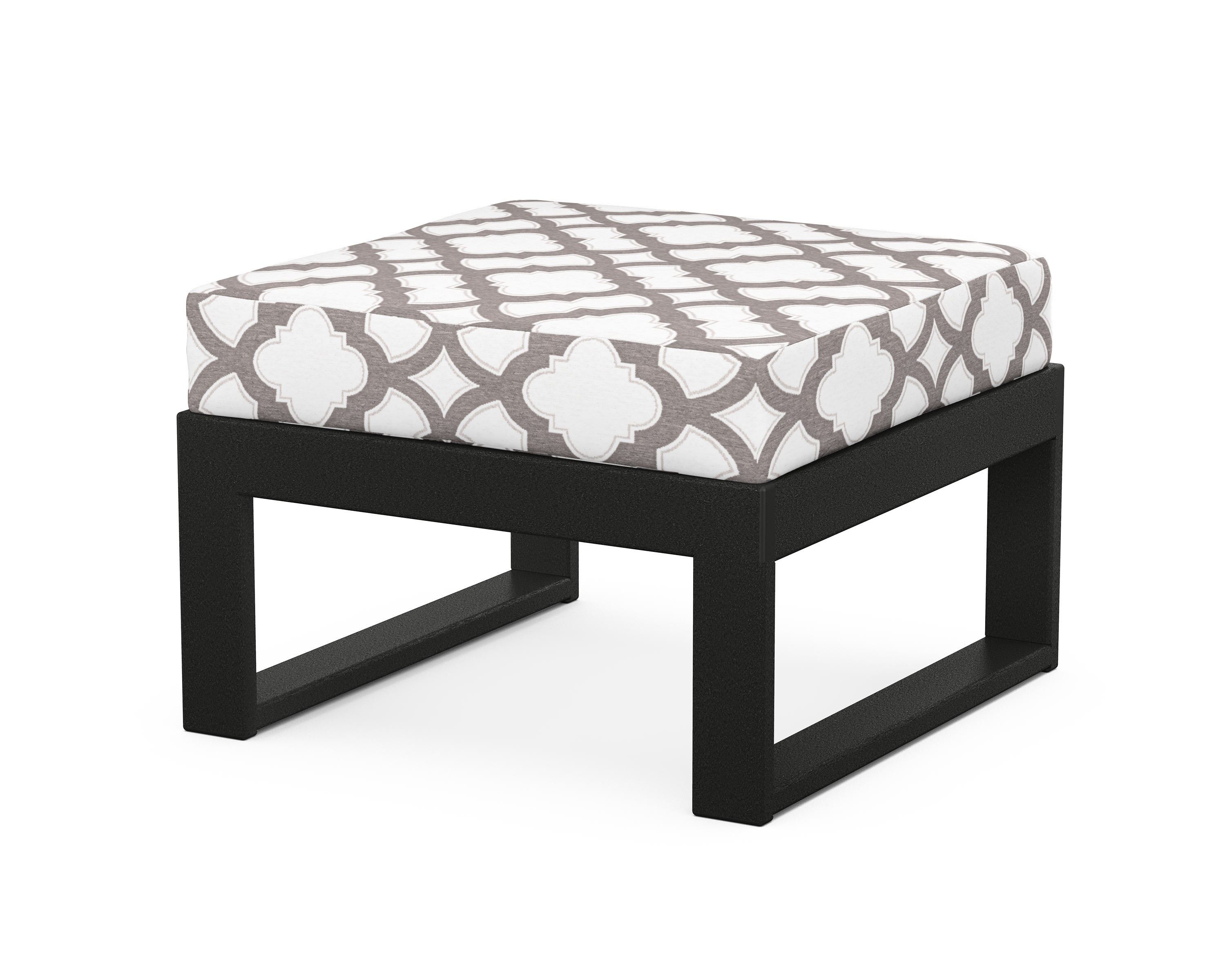 Unbranded Modular Ottoman - Modern in Black / Trellis Grey Mist