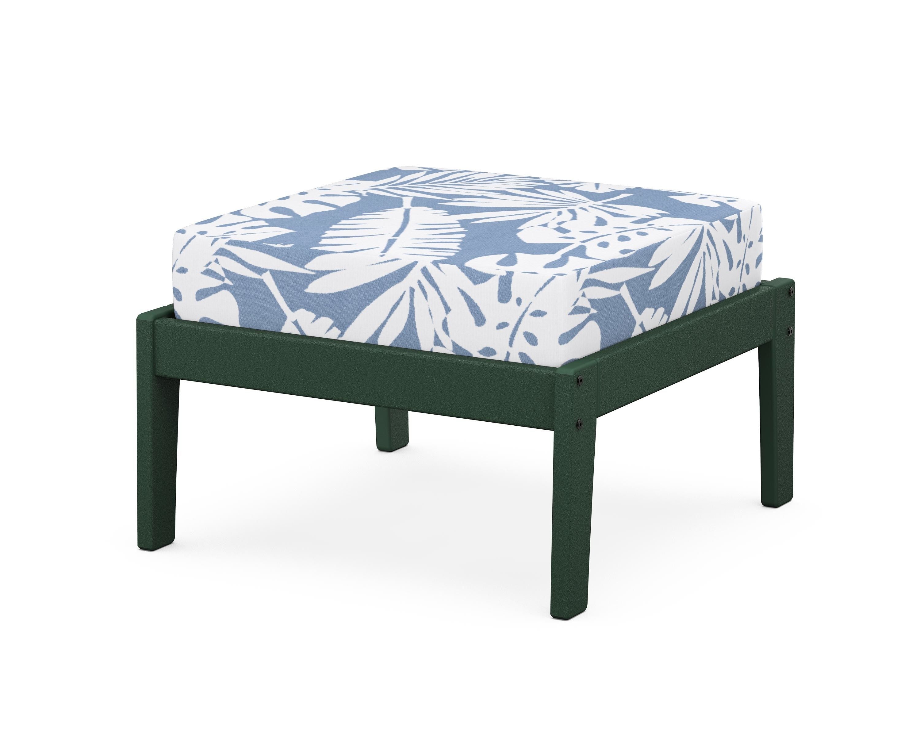 Unbranded Deep Seating Ottoman in Green / Leaf Sky Blue