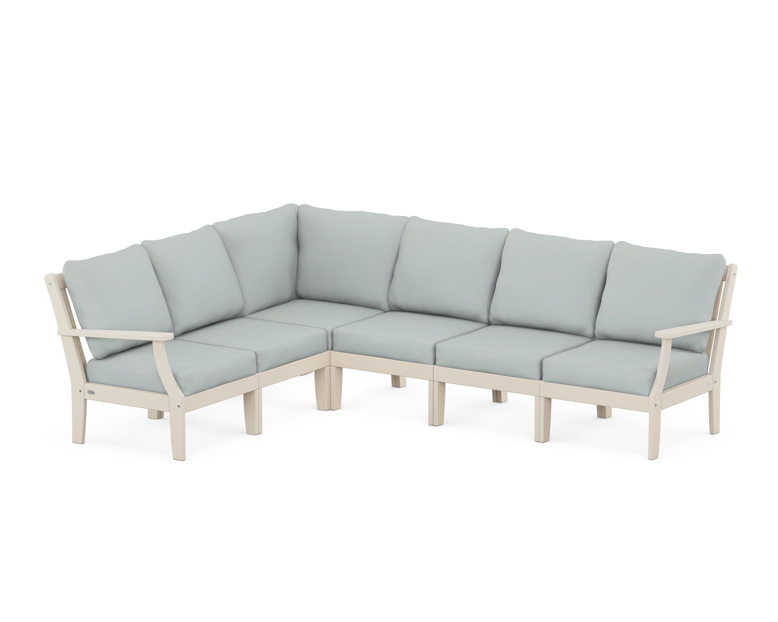 POLYWOOD® Braxton Modular 6-Piece Deep Seating Set in Sand / Spa