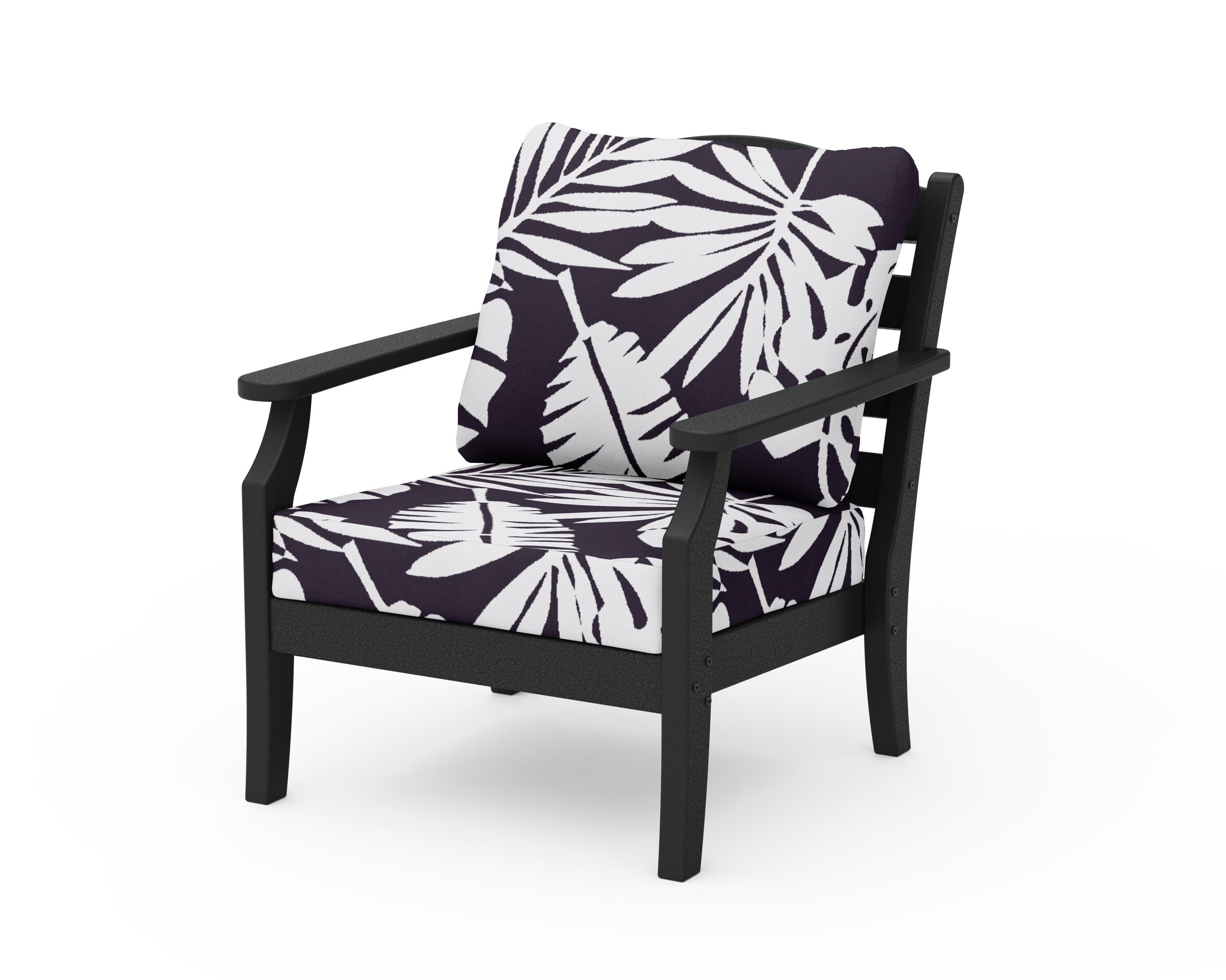 Draper James™ by POLYWOOD® Savannah Deep Seating Chair in Black / Leaf Navy