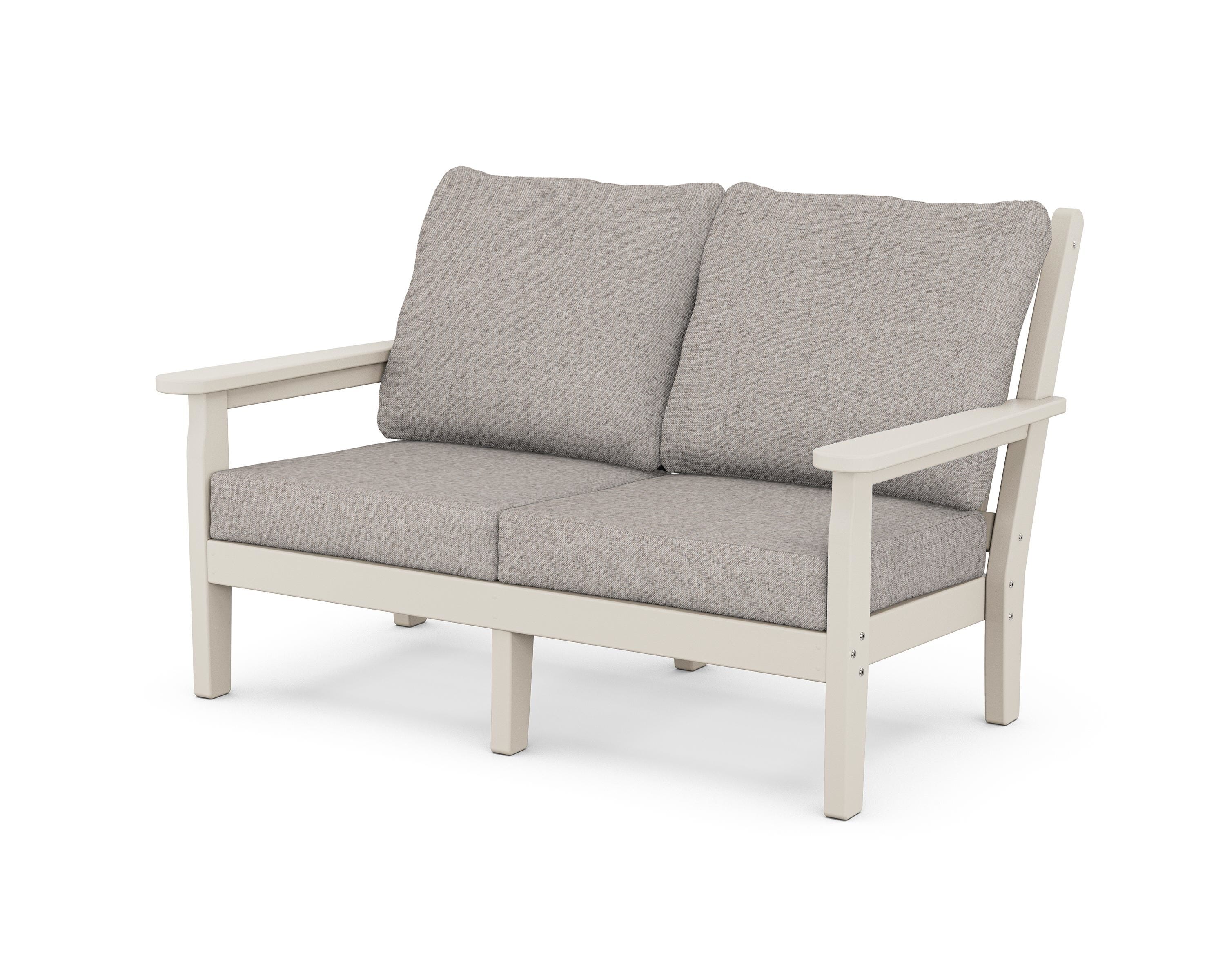 POLYWOOD® Chippendale Deep Seating Loveseat in Sand / Weathered Tweed