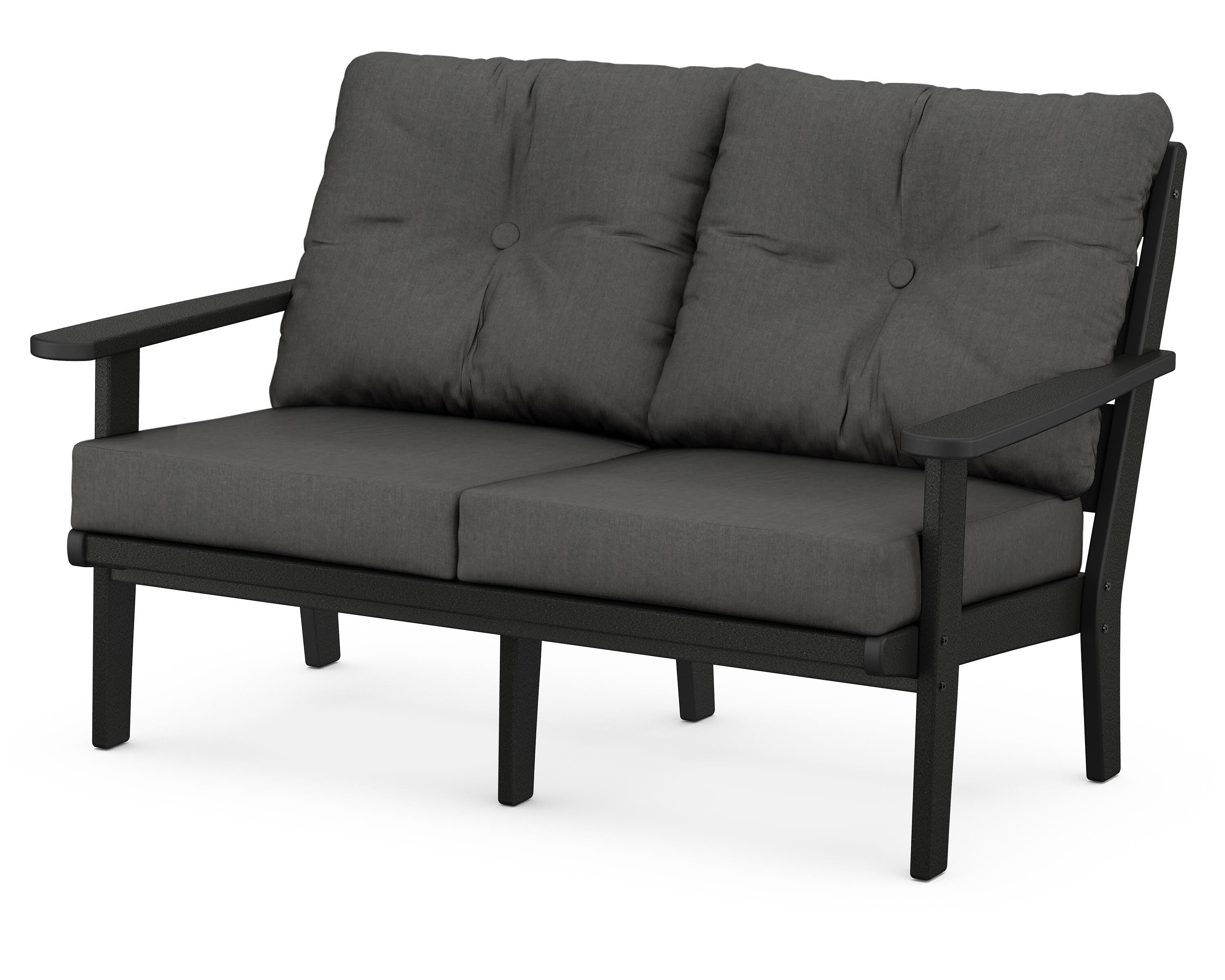 POLYWOOD® Lakeside Deep Seating Loveseat in Black / Spectrum Carbon