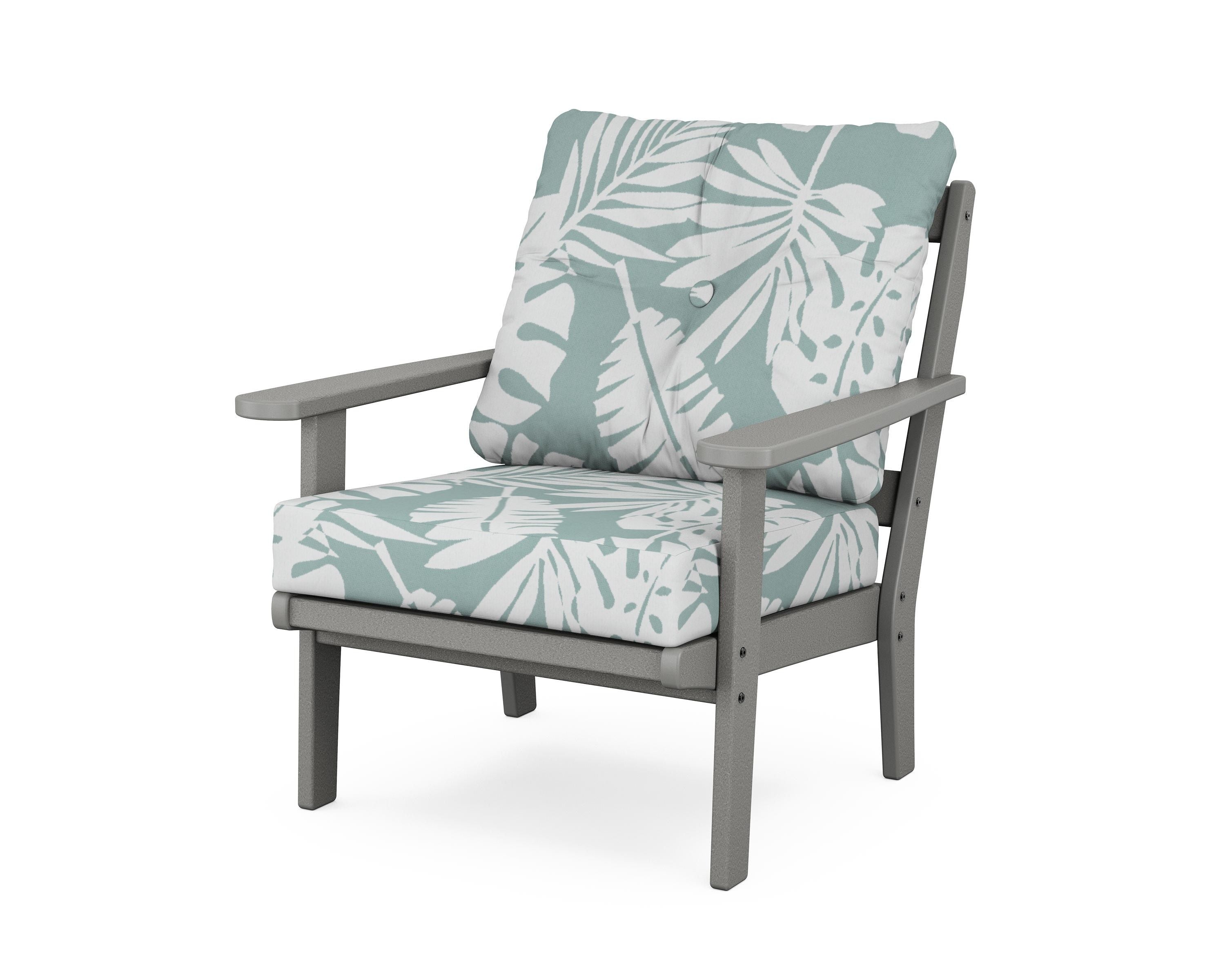 POLYWOOD® Mission Deep Seating Chair in Slate Grey / Leaf Glacier Spa