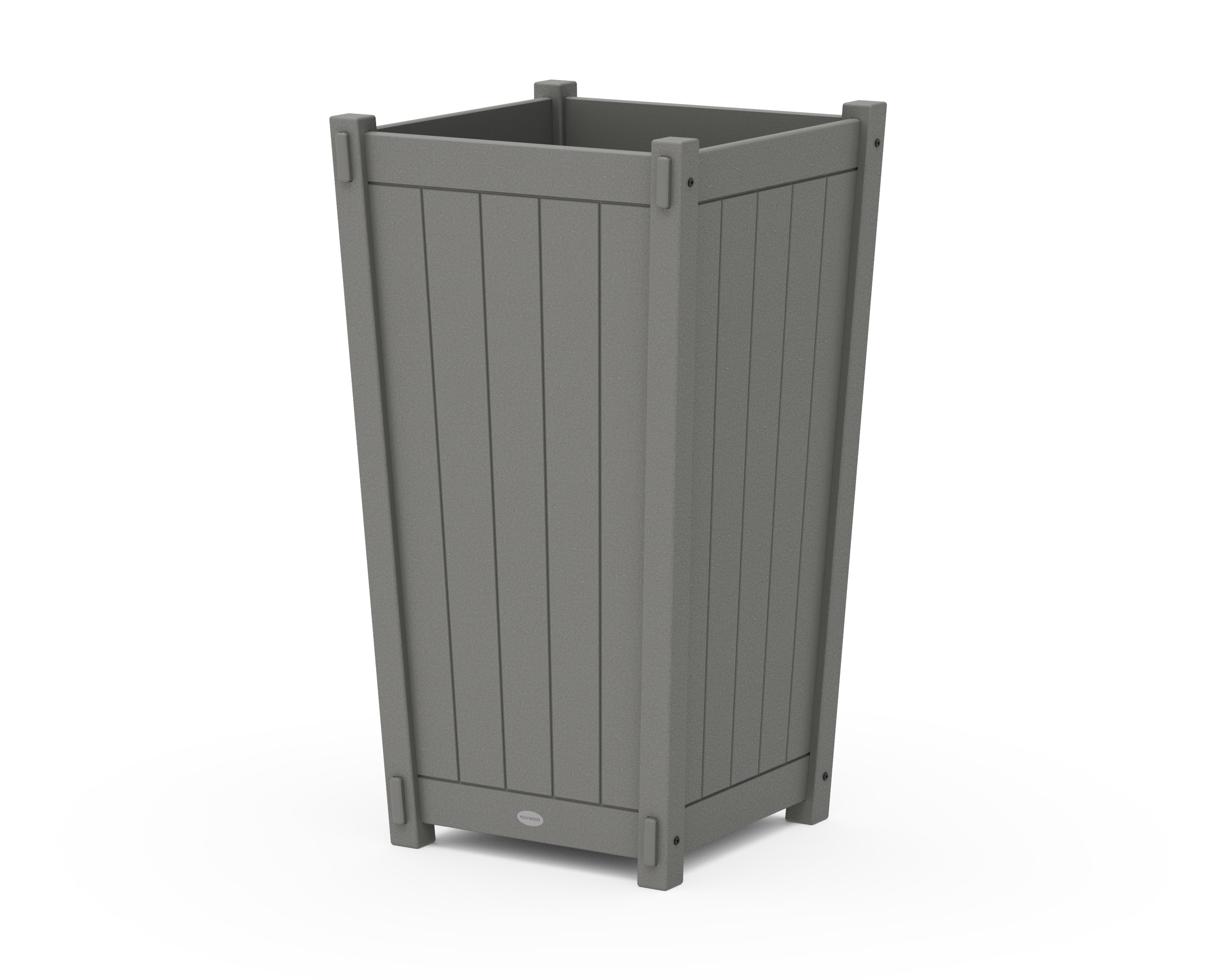 POLYWOOD® Vineyard Large Tapered Square Tall Planter Box in Slate Grey