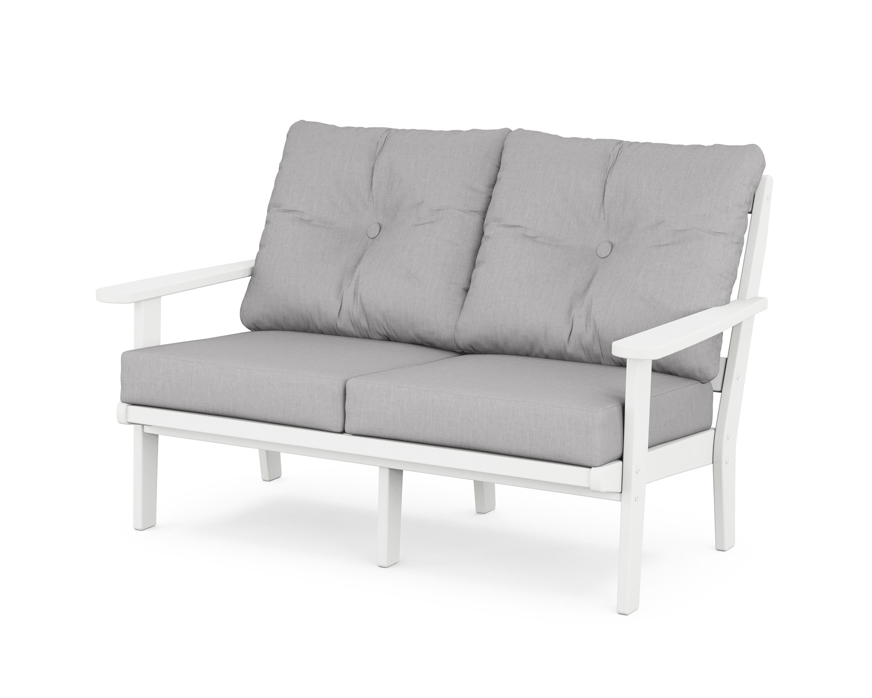 POLYWOOD® Mission Deep Seating Loveseat in White / Granite