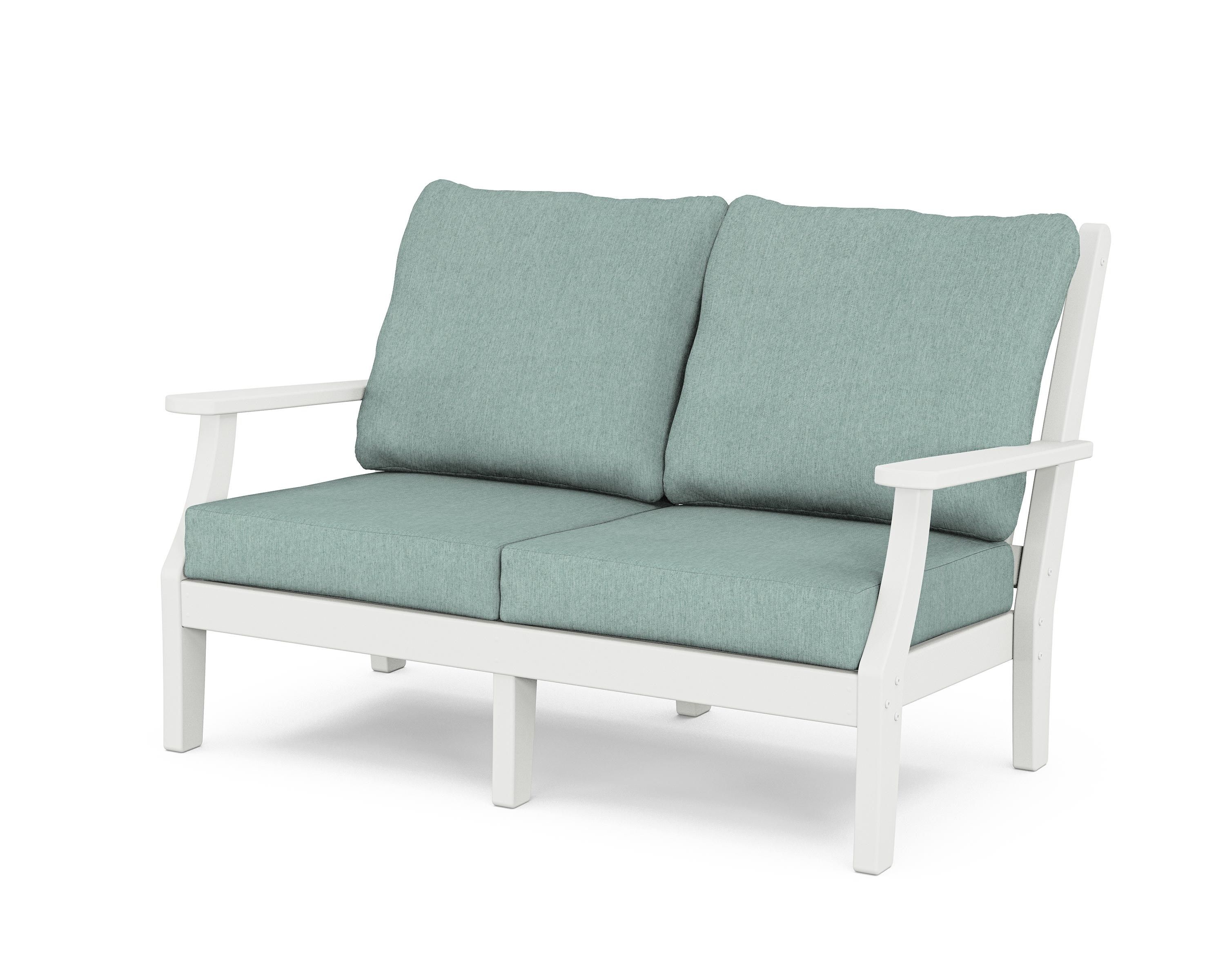 Country Living Wovendale Deep Seating Loveseat in White / Glacier Spa