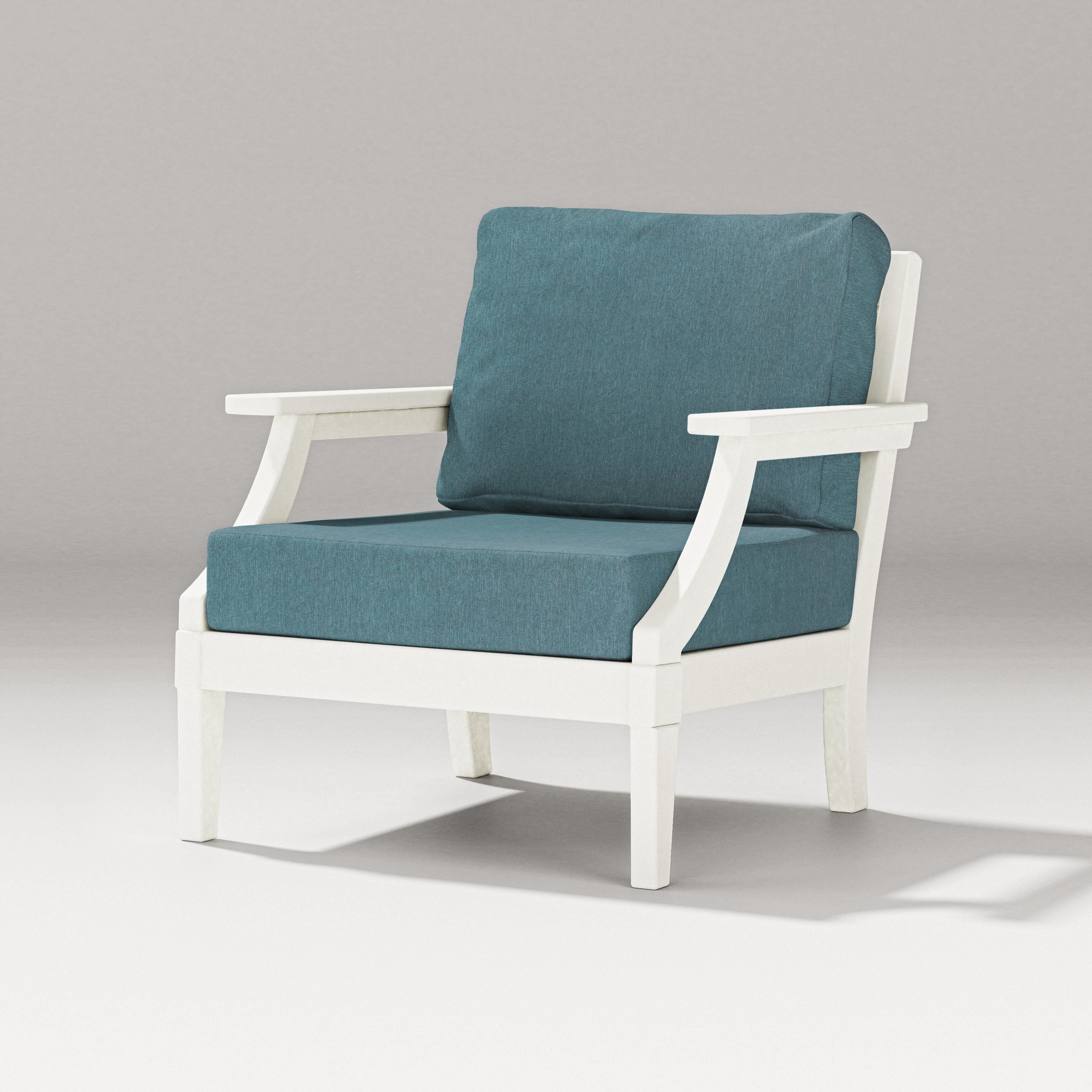 PW Designer Series Estate Lounge Chair in Vintage White / Ocean Teal
