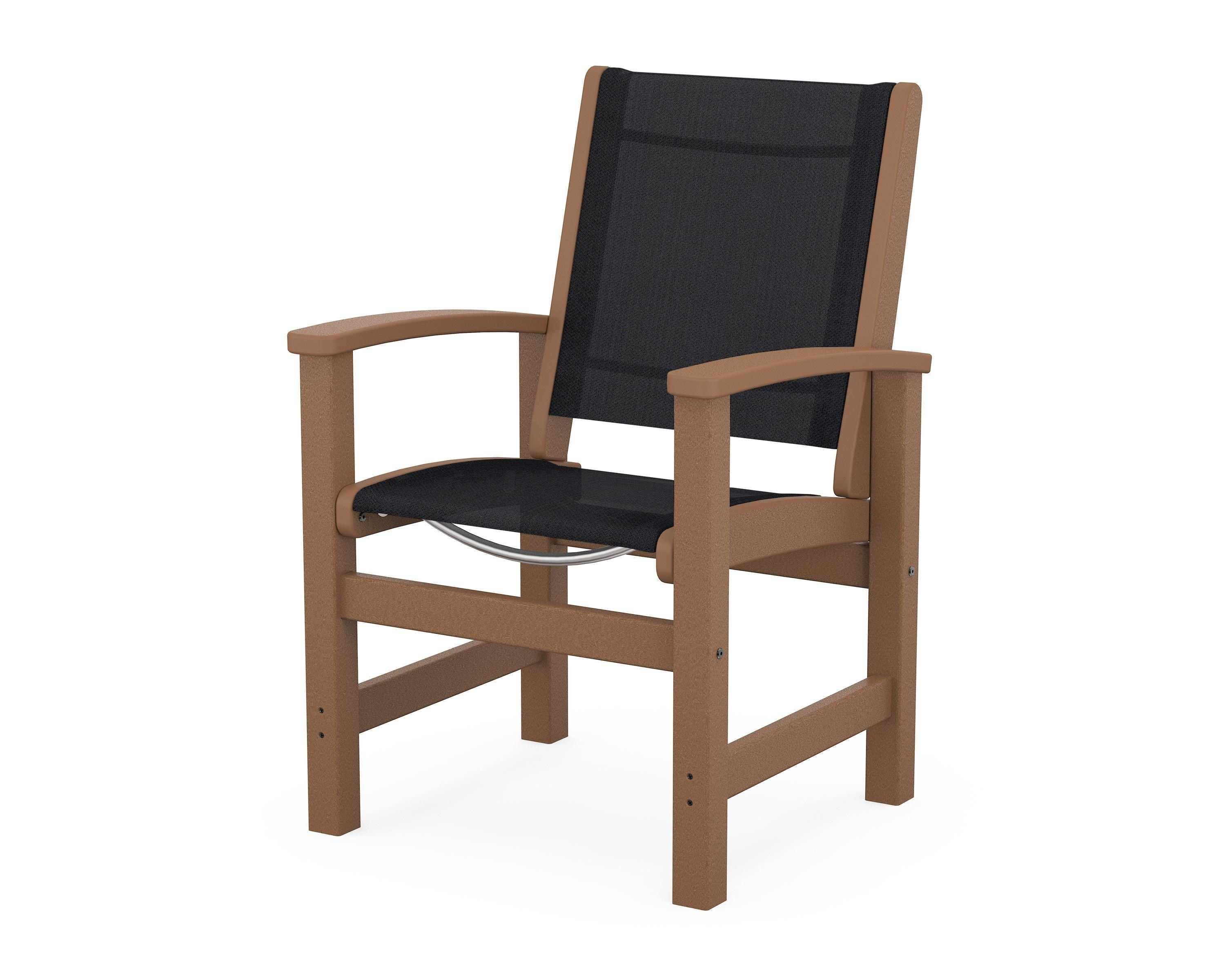 POLYWOOD® Coastal Dining Chair in Teak / Black Sling