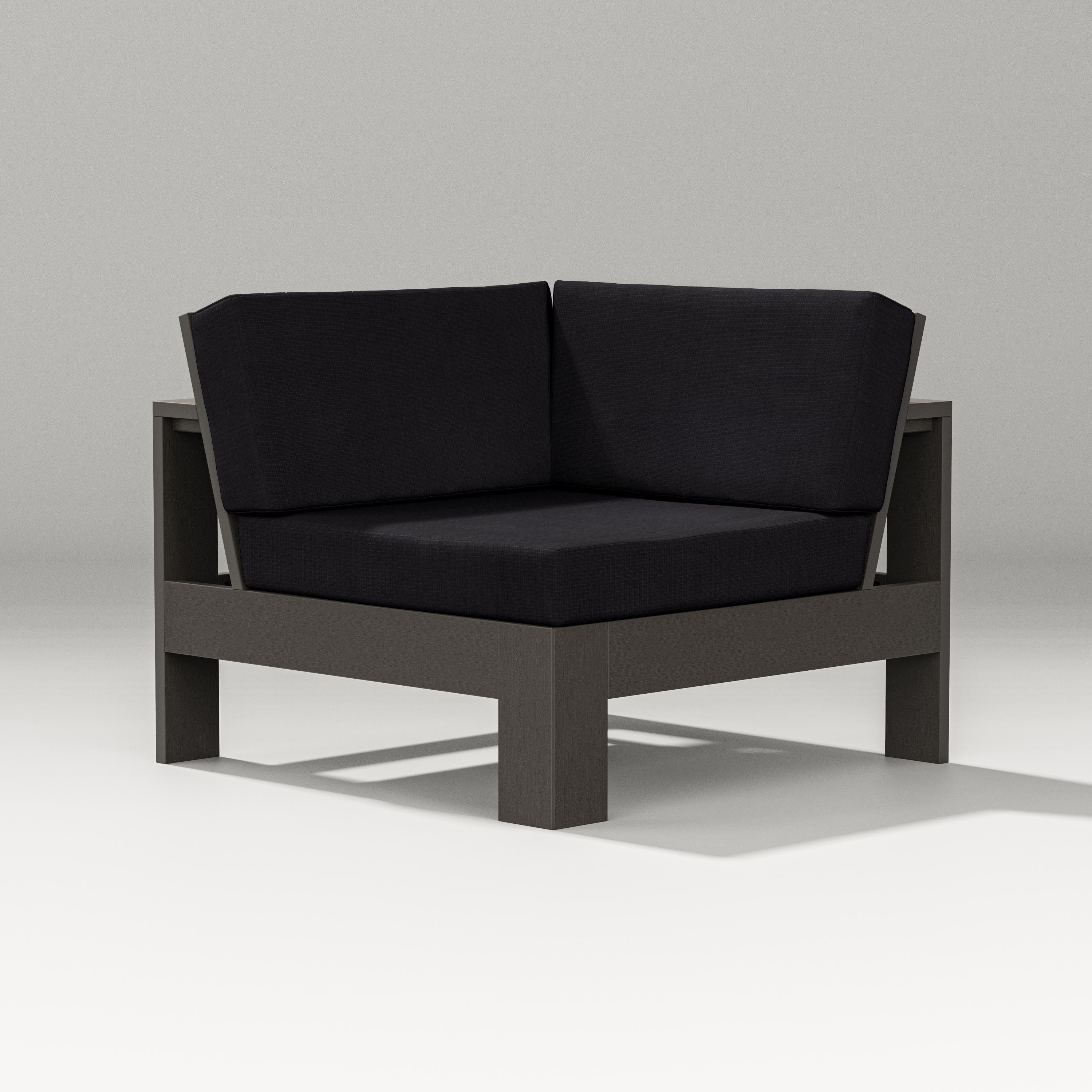 PW Designer Series Latitude Modular Corner Chair in Vintage Coffee / Midnight Linen