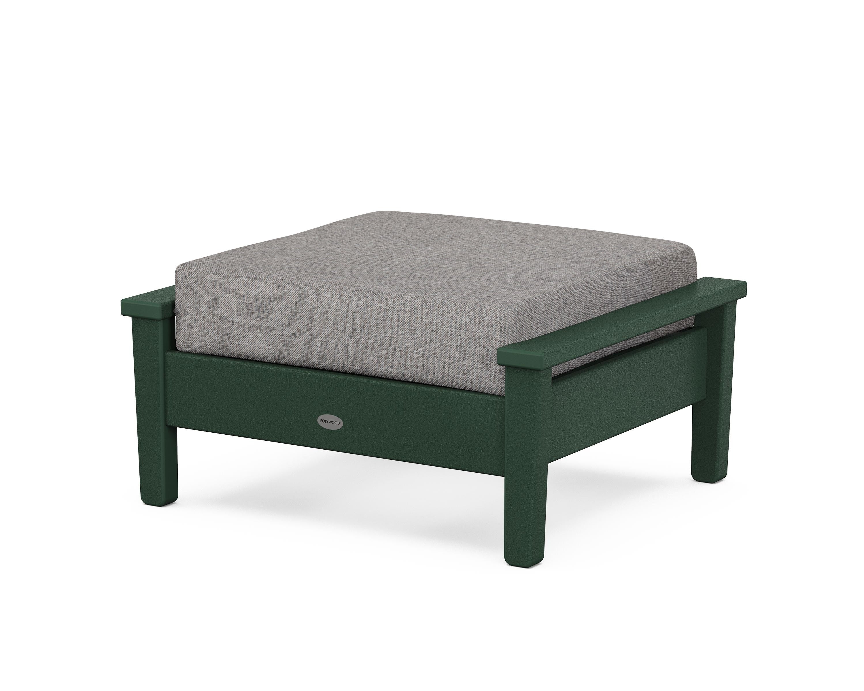 POLYWOOD® Prescott Deep Seating Ottoman in Green / Grey Mist