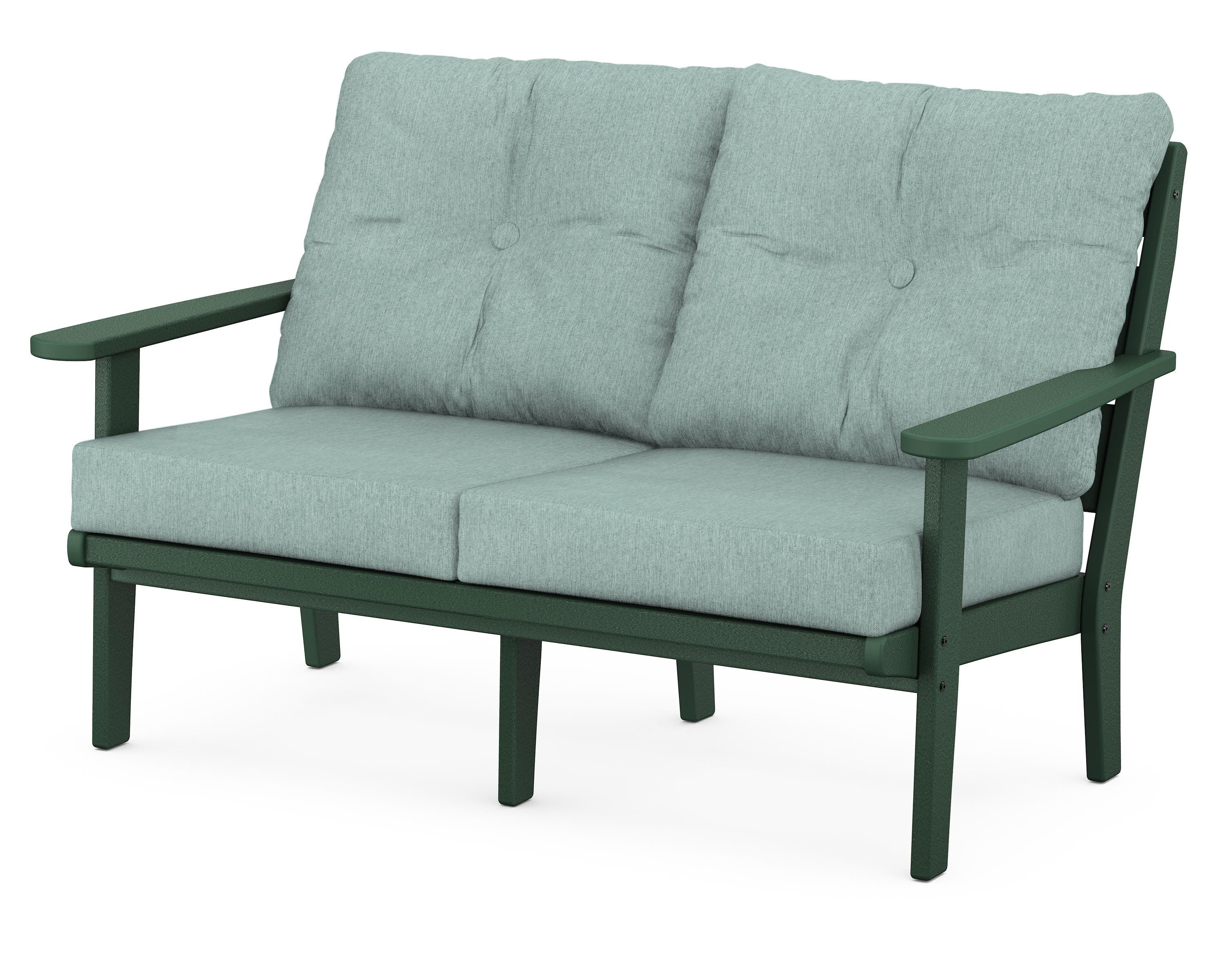 POLYWOOD® Lakeside Deep Seating Loveseat in Green / Glacier Spa