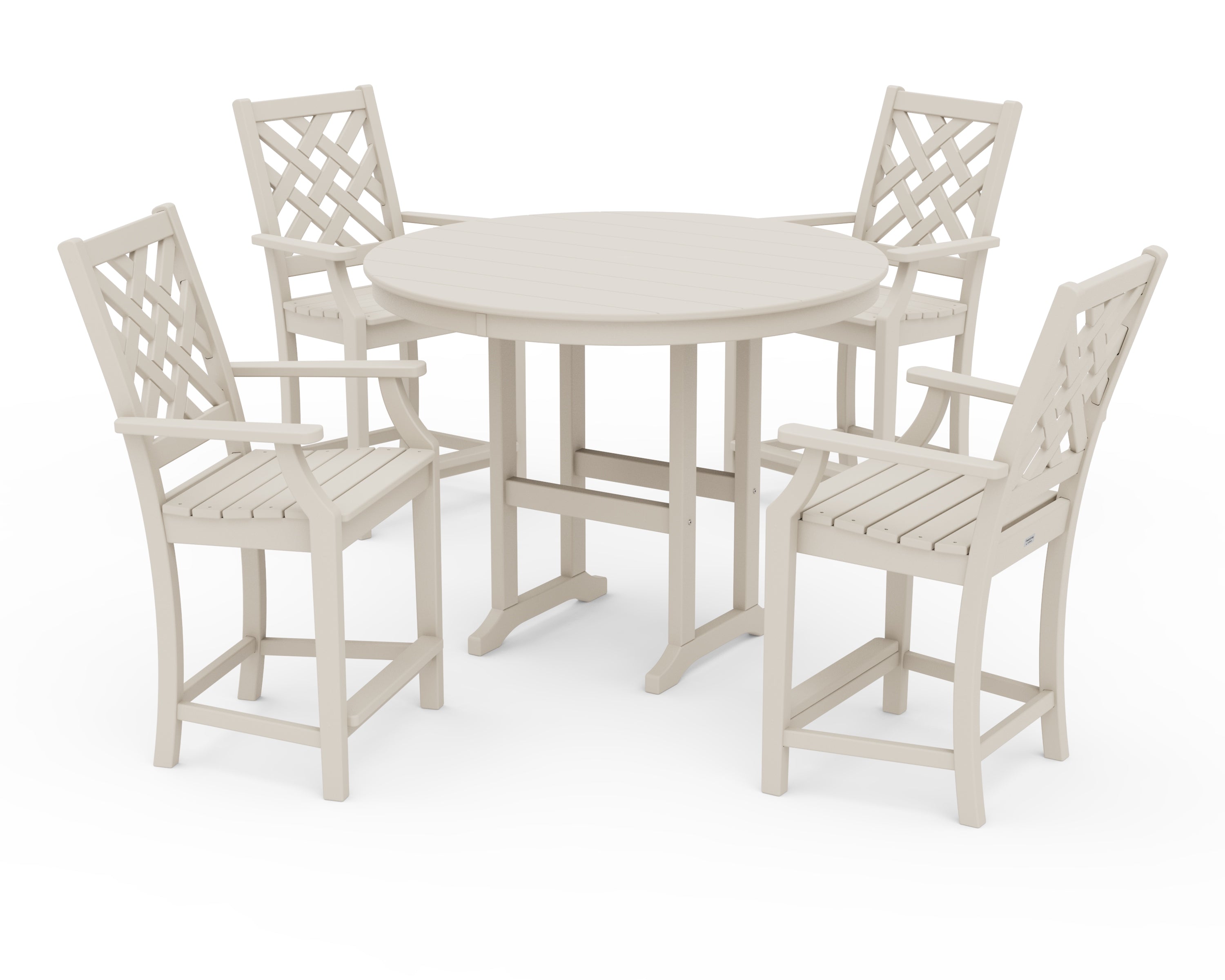 Country Living Wovendale 5-Piece Round Farmhouse Counter Set in Sand