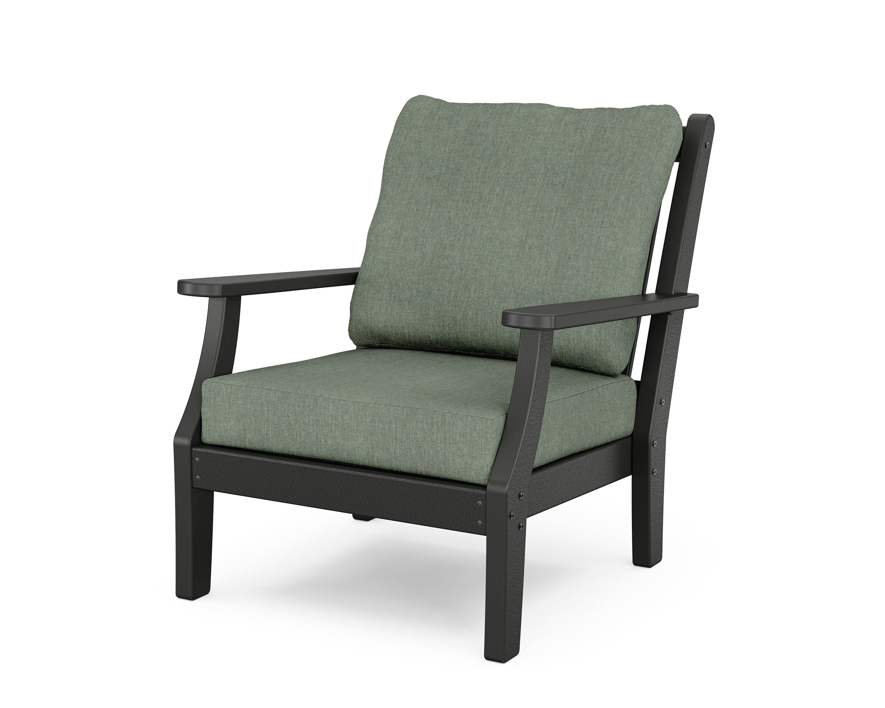 Country Living Wovendale Deep Seating Chair in Black / Cast Sage