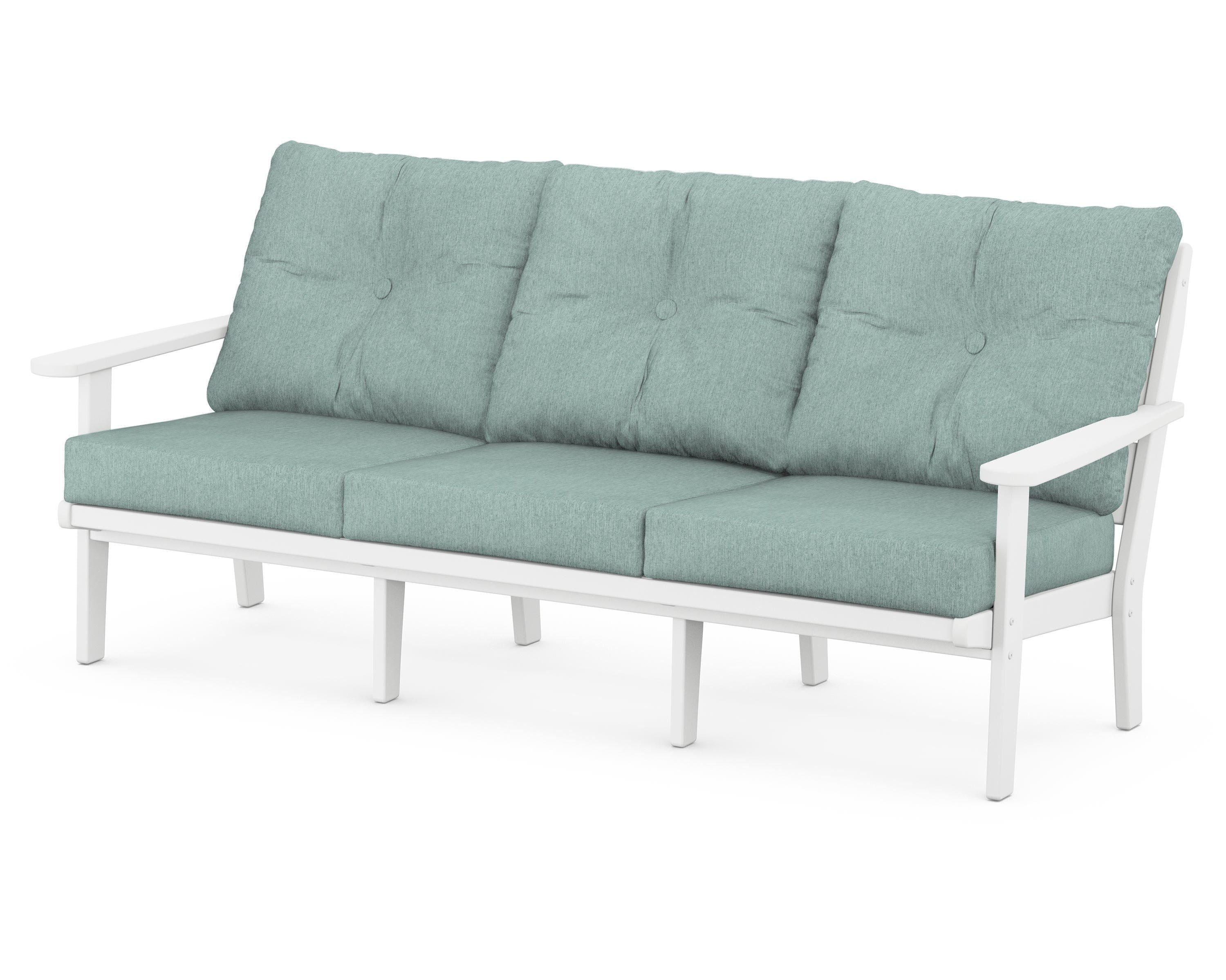POLYWOOD® Lakeside Deep Seating Sofa in White / Glacier Spa
