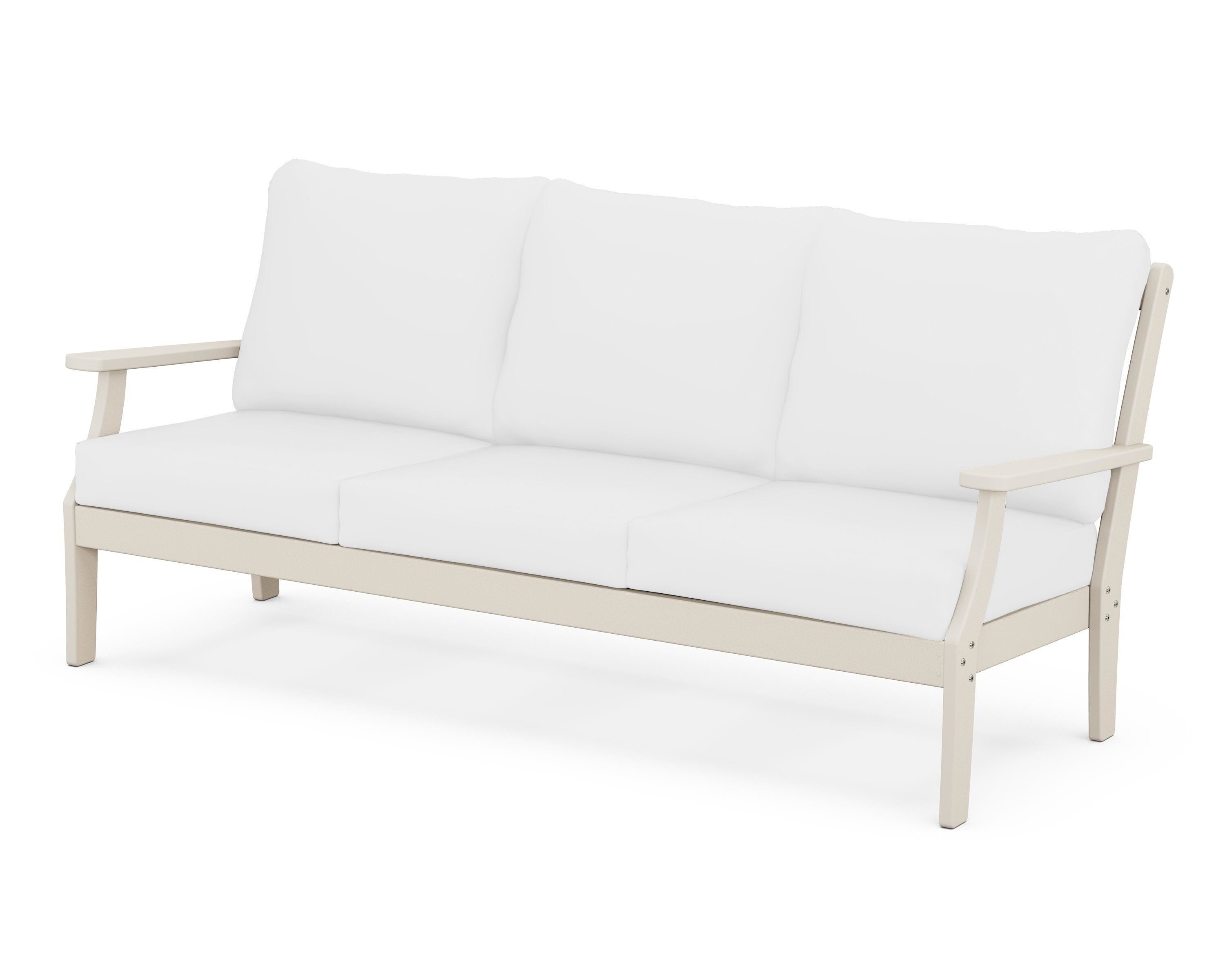 POLYWOOD® Braxton Deep Seating Sofa in Sand / Natural