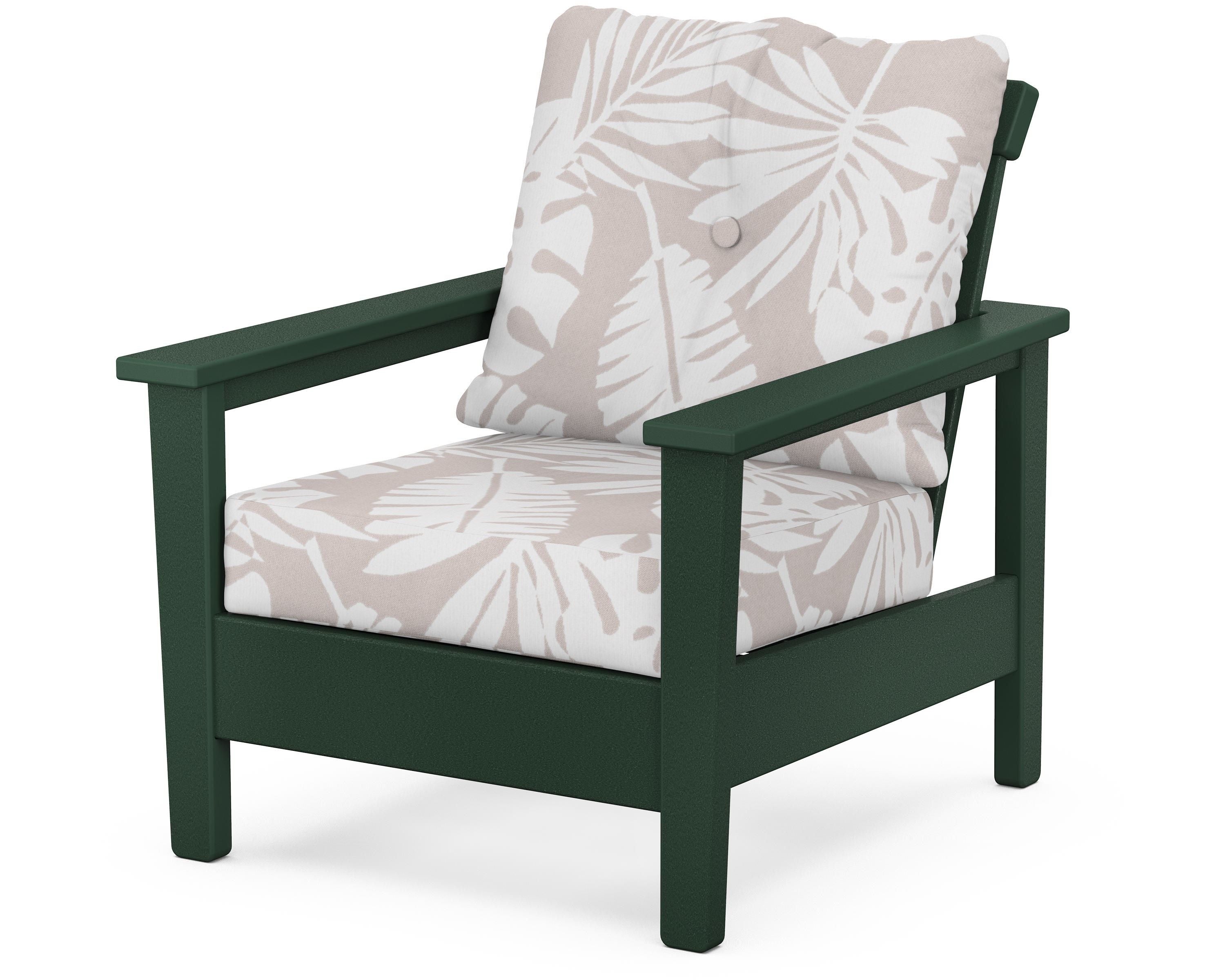 POLYWOOD® Prescott Deep Seating Chair in Green / Leaf Dune Burlap
