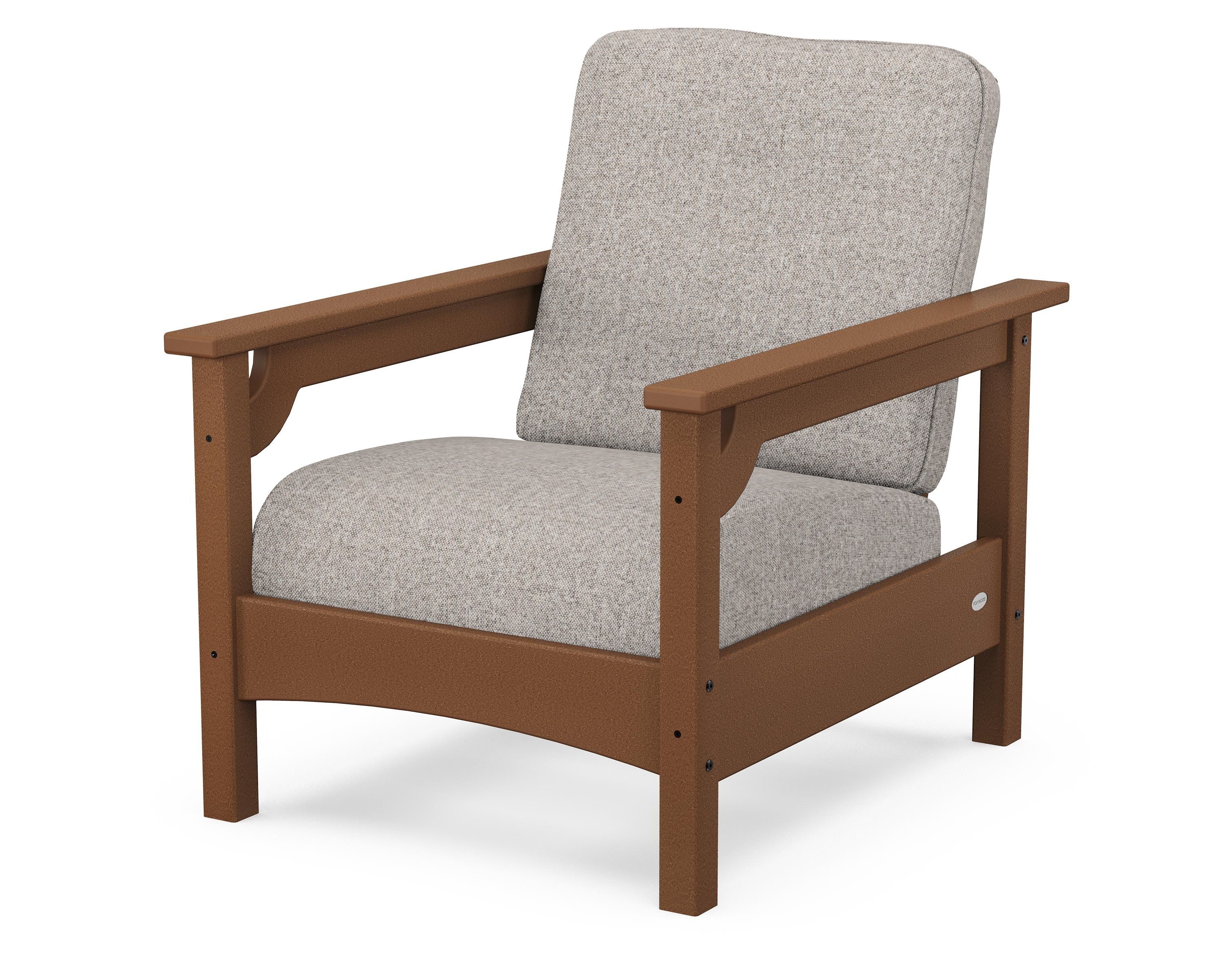 POLYWOOD® Club Chair in Teak / Weathered Tweed