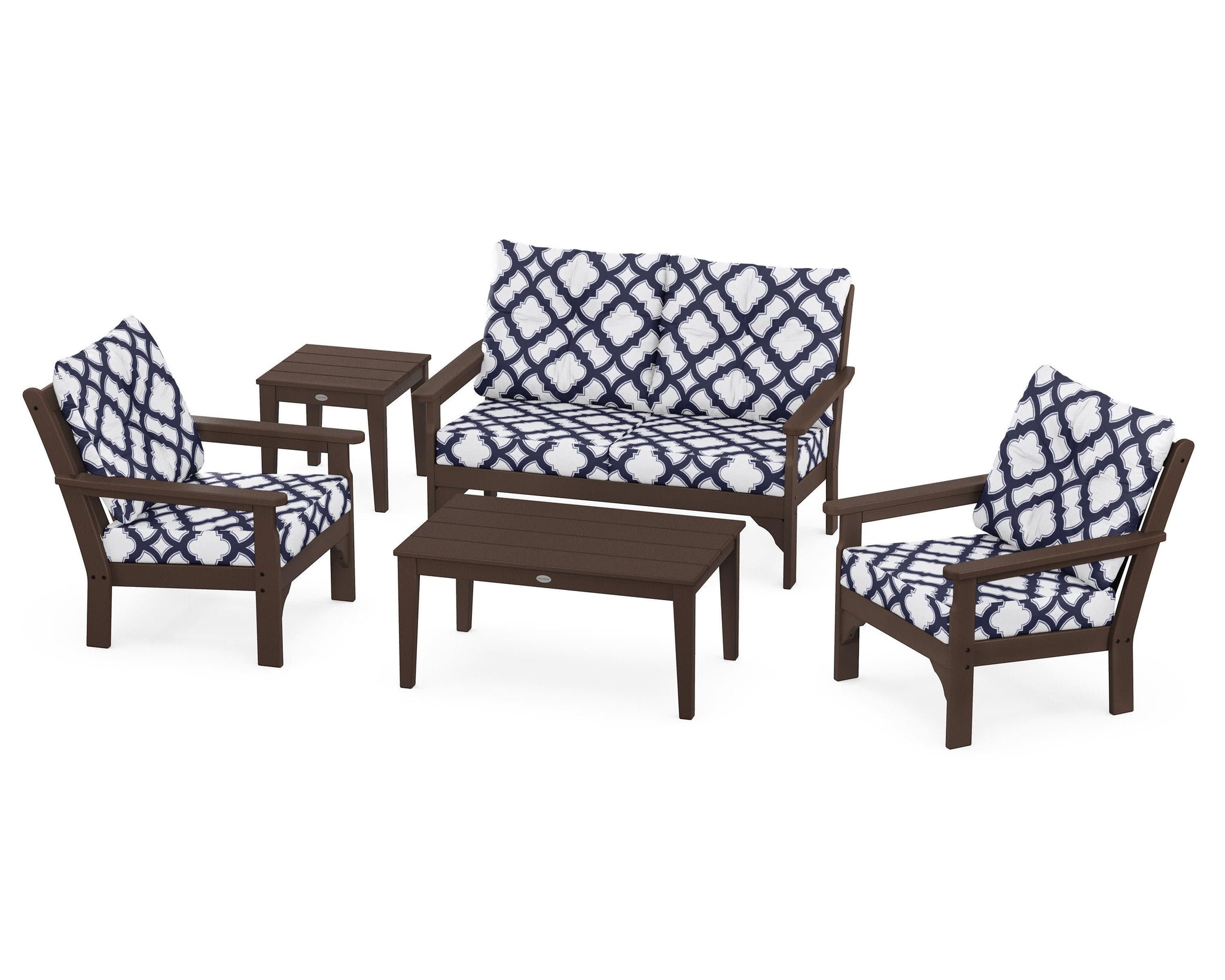 Vineyard 5 Piece Deep Seating Set - Mahogany