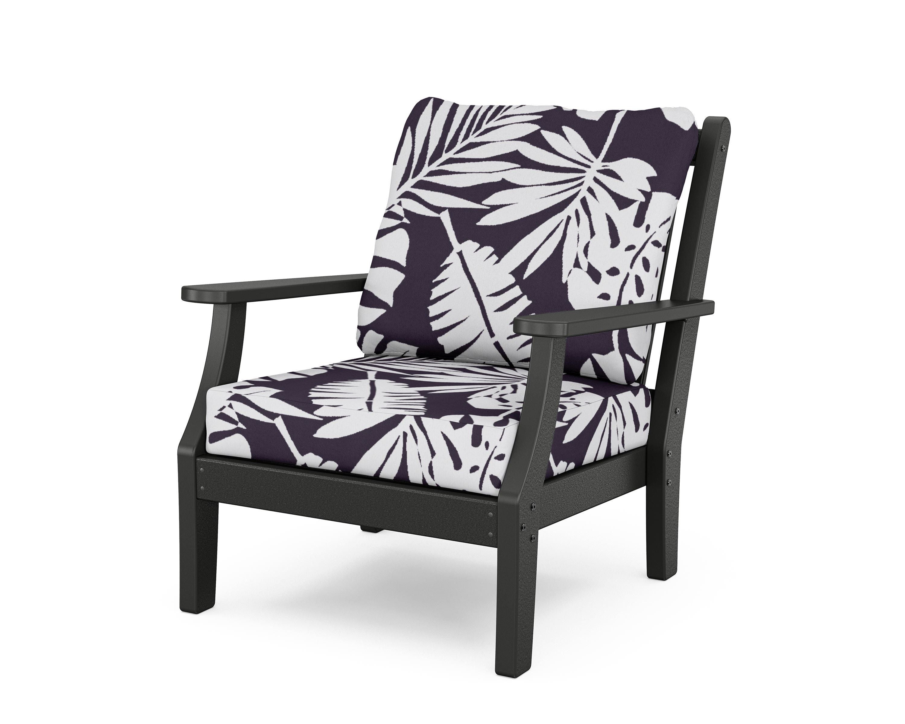 Country Living Wovendale Deep Seating Chair in Black / Leaf Navy