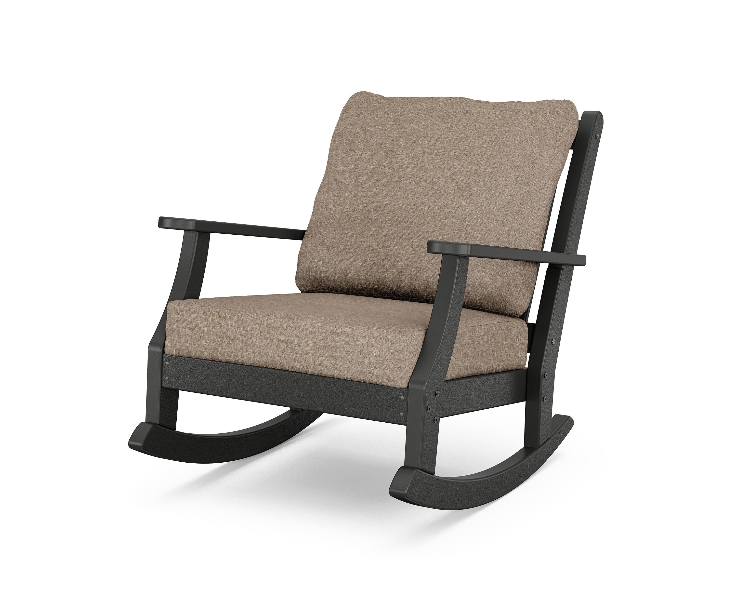 Country Living Wovendale Deep Seating Rocking Chair in Black / Spiced Burlap
