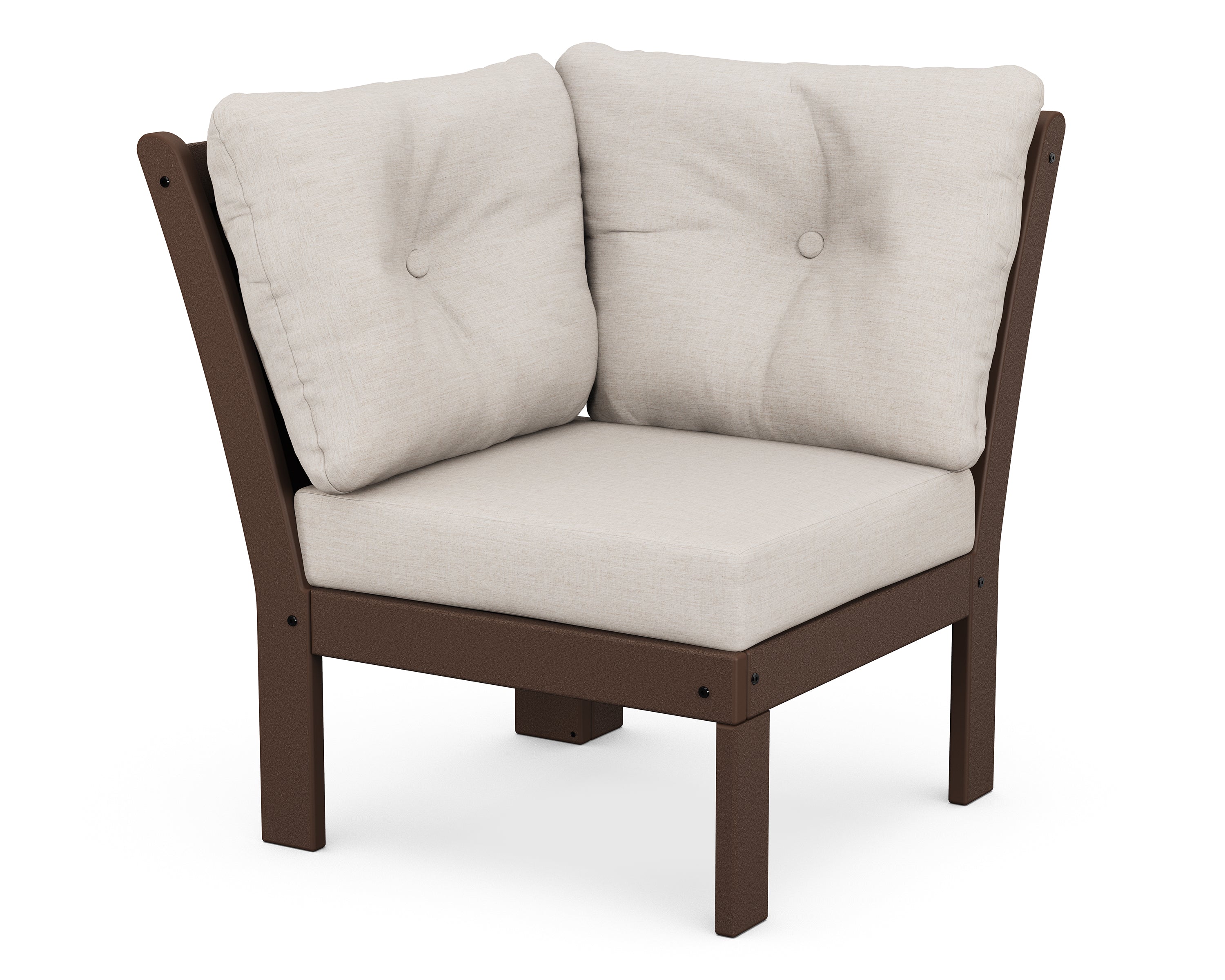 POLYWOOD® Vineyard Modular Corner Chair in Mahogany / Cast Ash