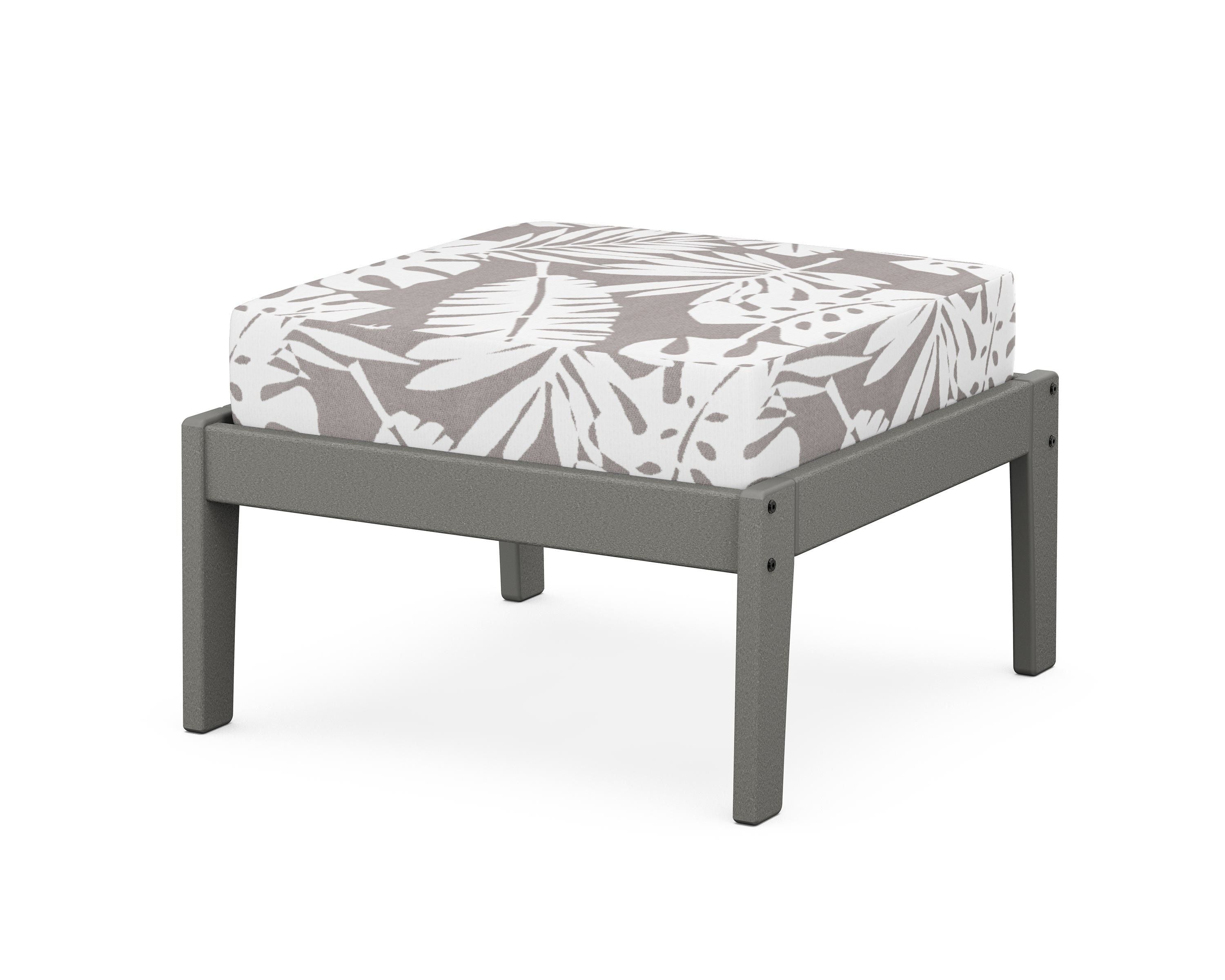 Unbranded Deep Seating Ottoman in Slate Grey / Leaf Grey Mist