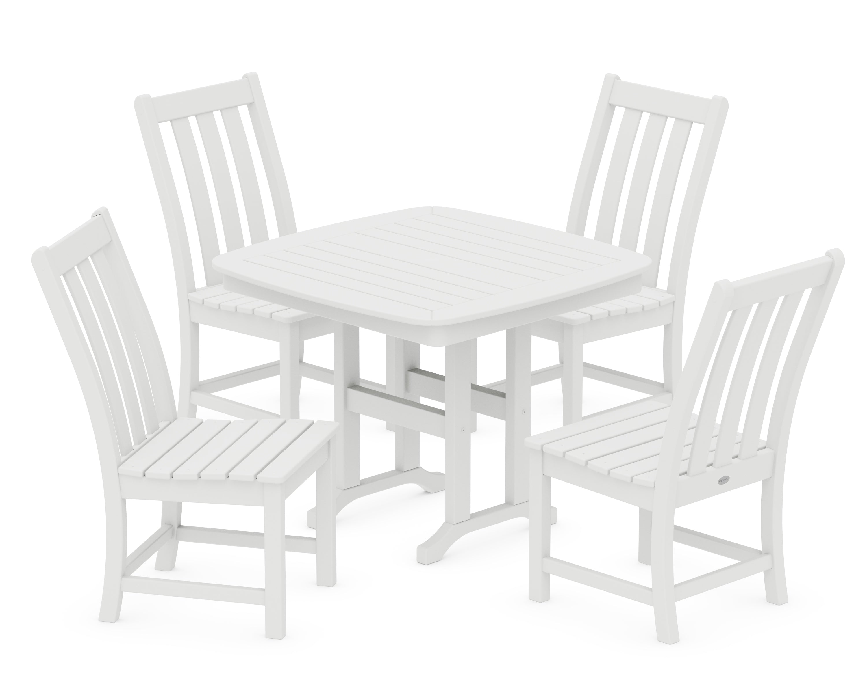 POLYWOOD® Vineyard 5-Piece Side Chair Dining Set in White