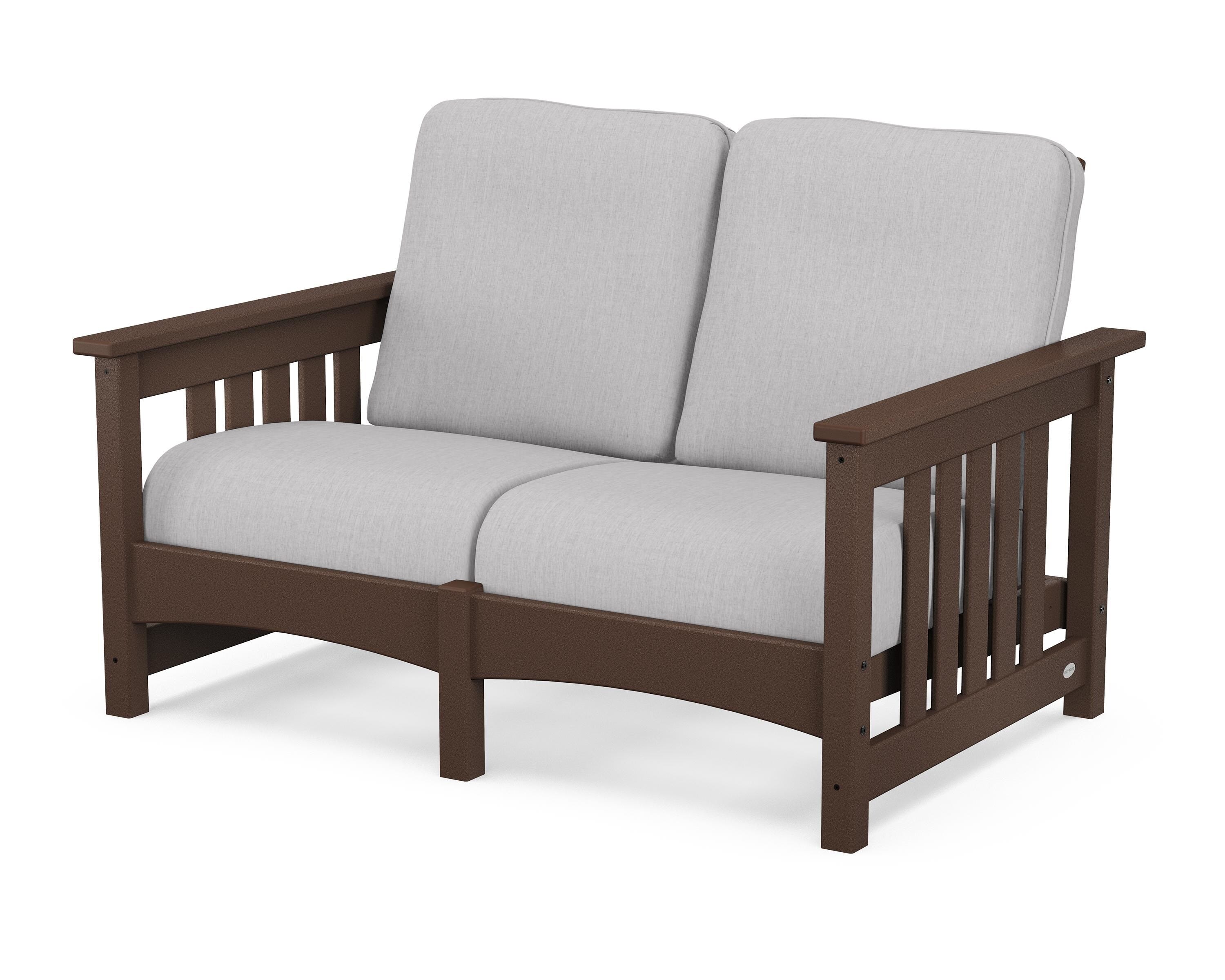 POLYWOOD® Club Mission Loveseat in Mahogany / Granite