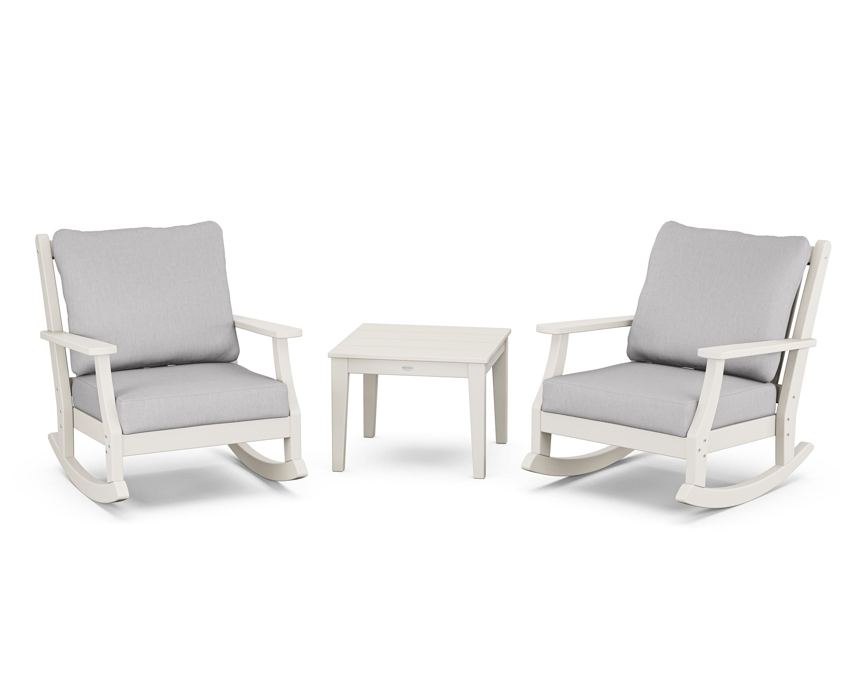 Country Living Wovendale 3-Piece Deep Seating Rocker Set in Sand / Granite