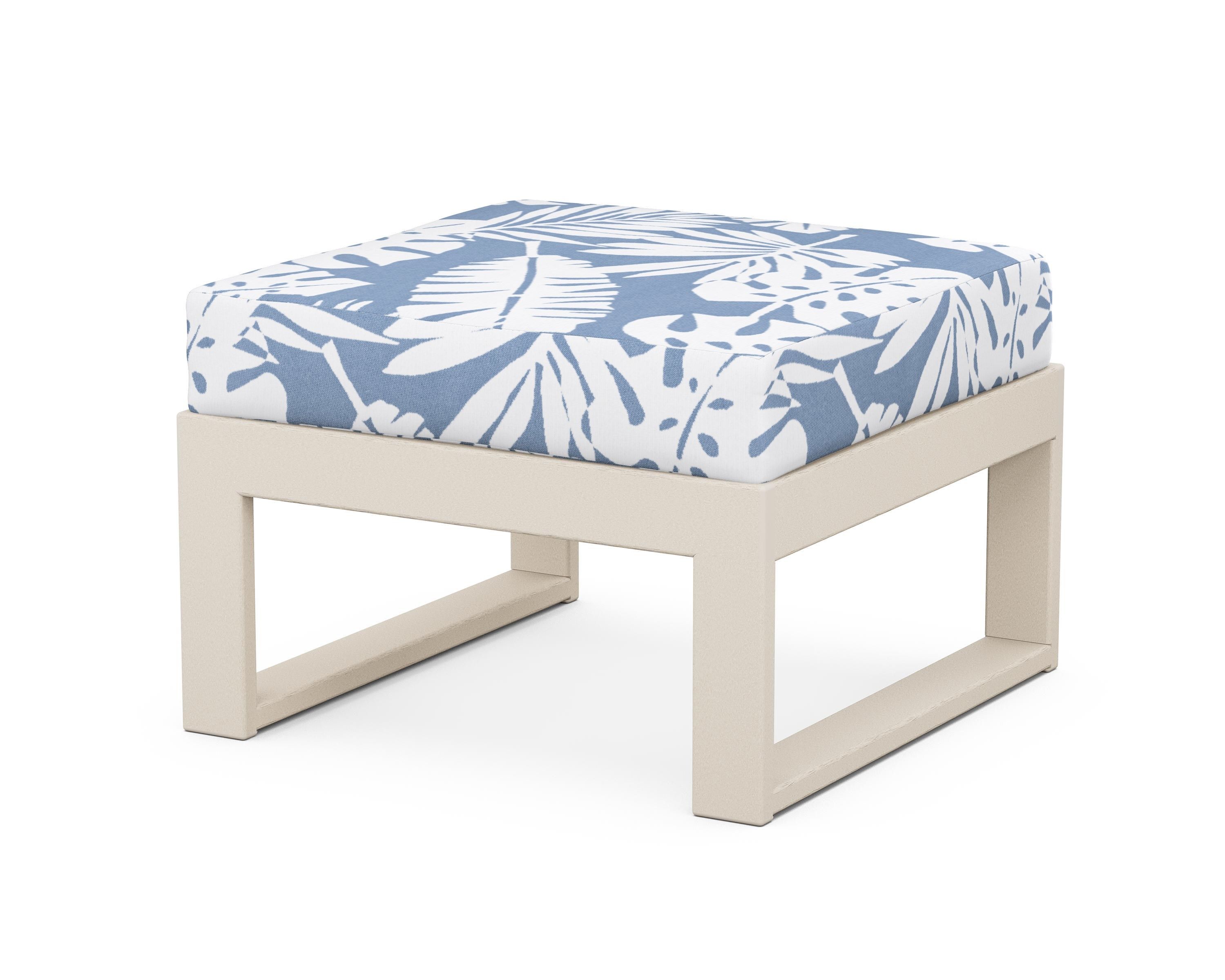 Unbranded Modular Ottoman - Modern in Sand / Leaf Sky Blue