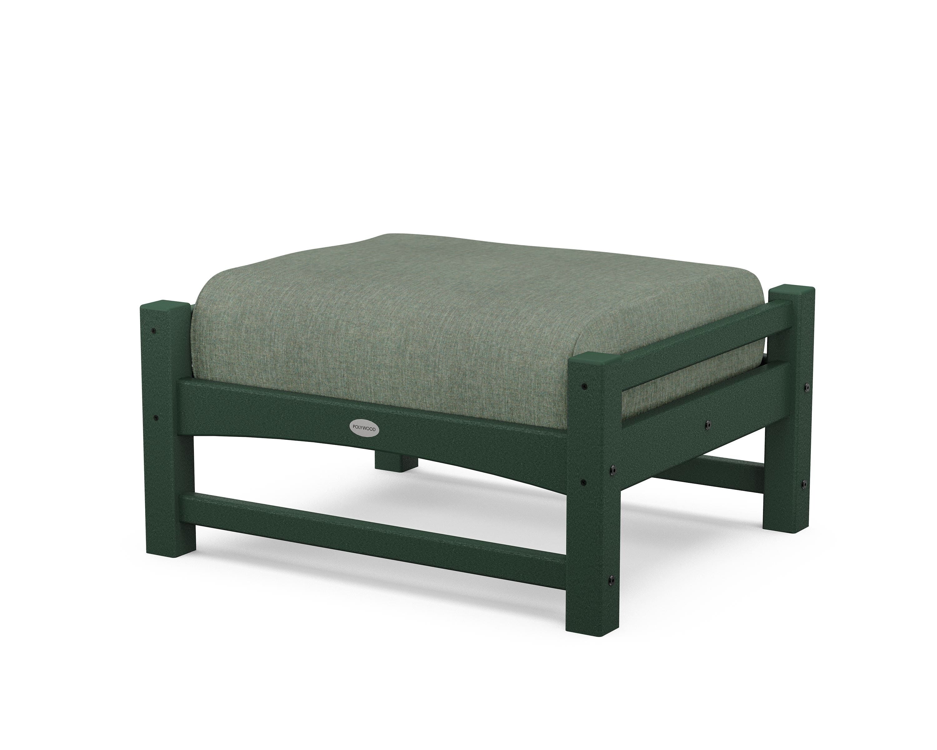 POLYWOOD® Club Ottoman in Green / Cast Sage
