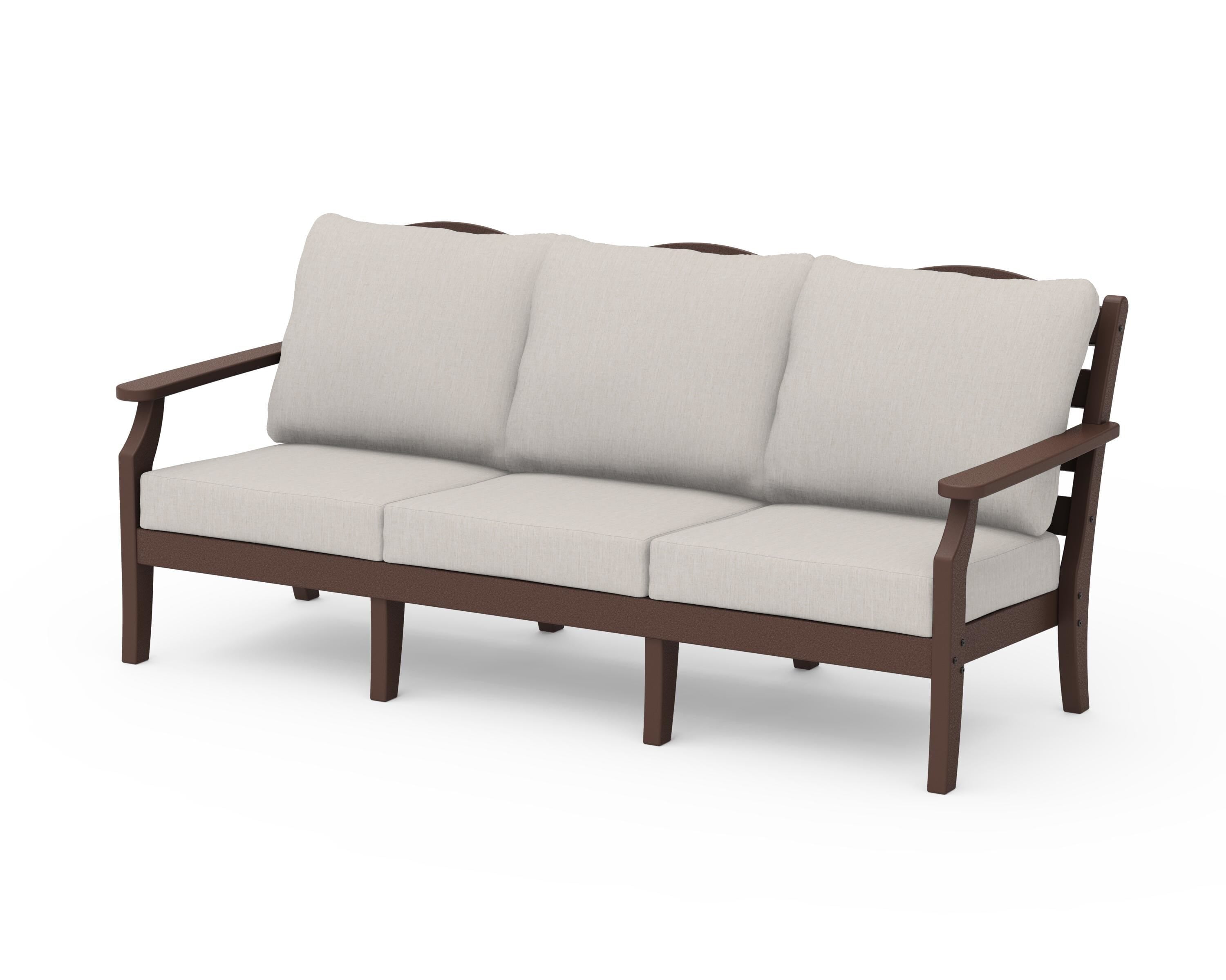 Draper James™ by POLYWOOD® Savannah Deep Seating Sofa in Mahogany / Cast Ash