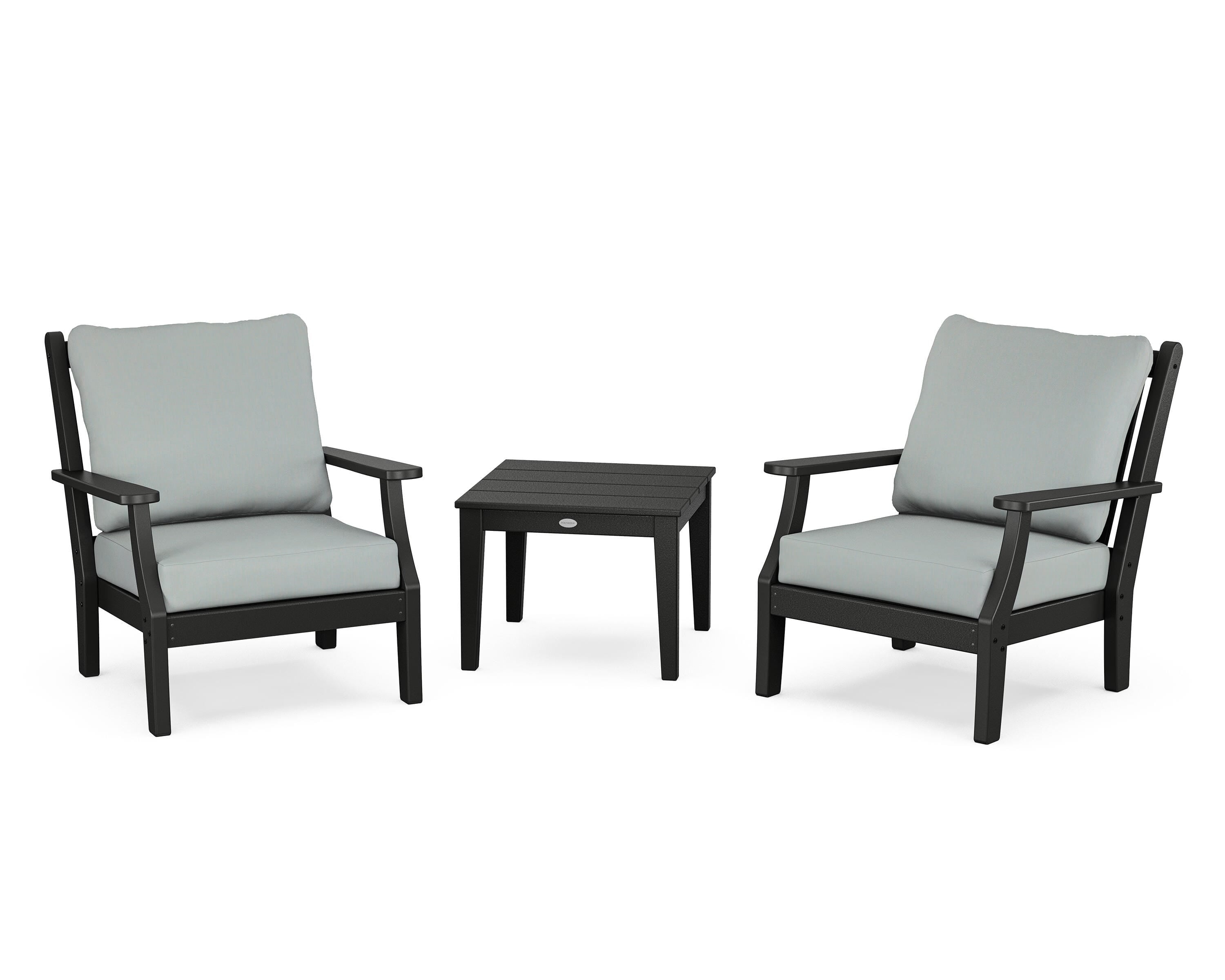 Country Living Wovendale 3-Piece Deep Seating Set in Black / Spa