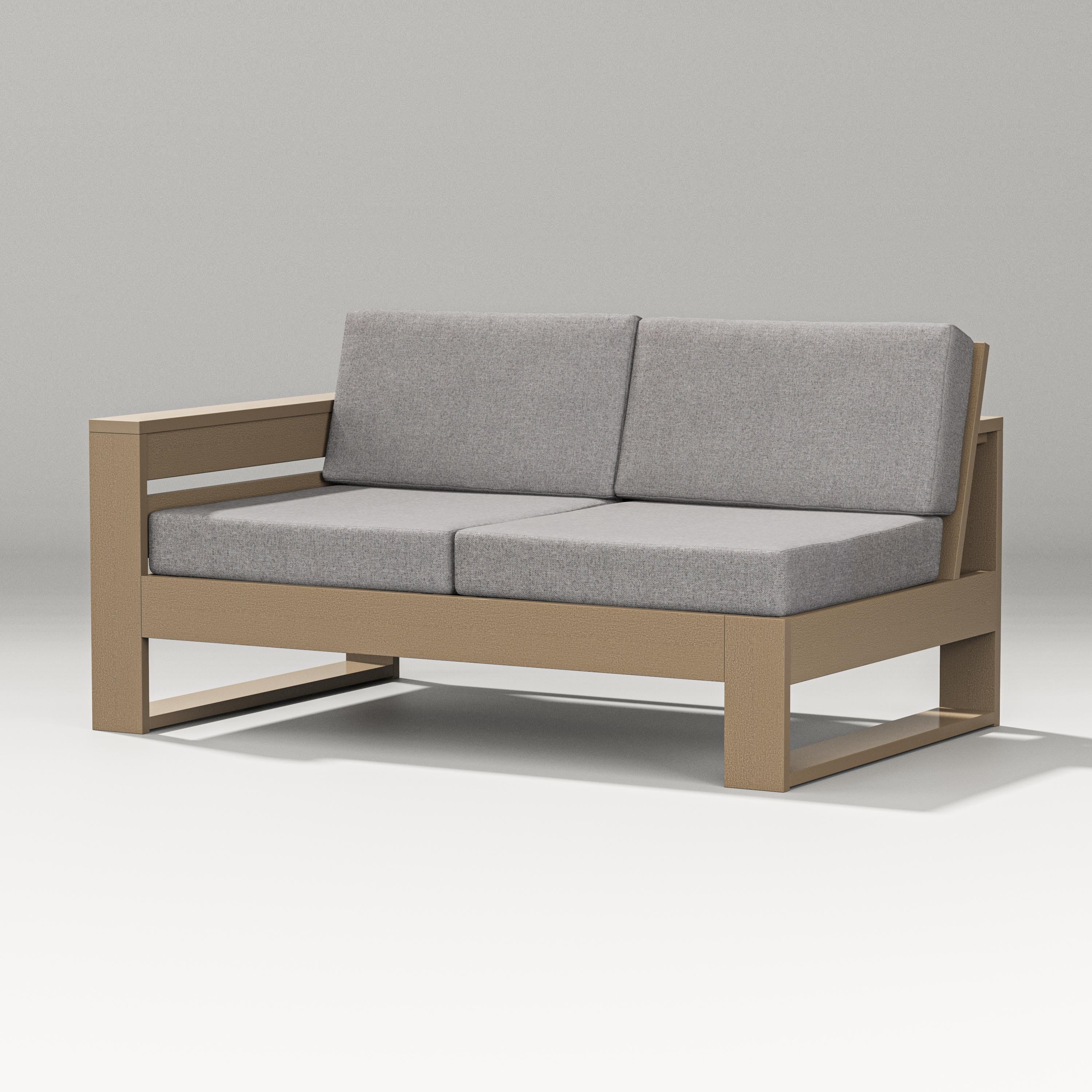 PW Designer Series Latitude Modular Left Arm Loveseat in Vintage Sahara / Grey Mist