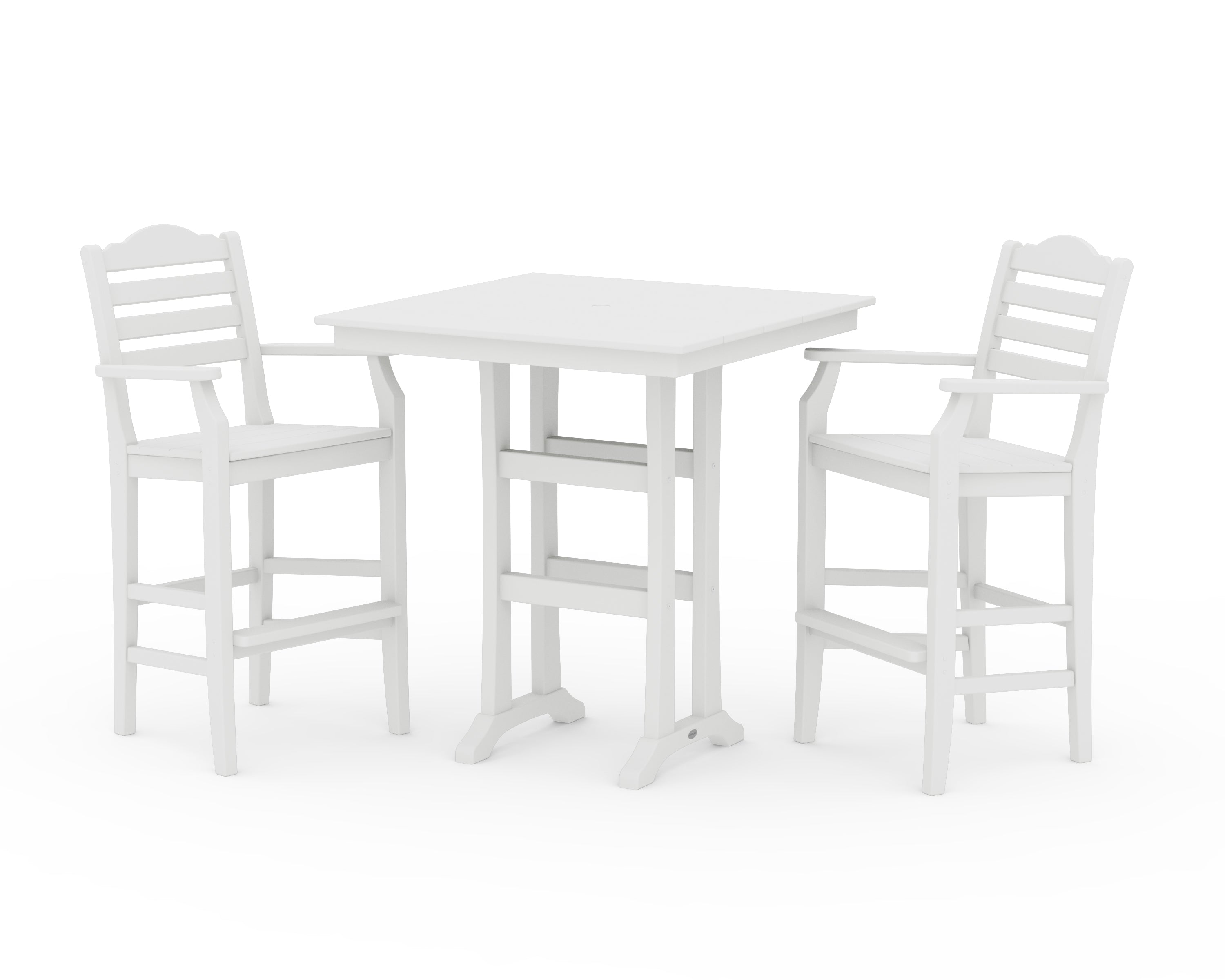 Draper James™ by POLYWOOD® Savannah 3-Piece Farmhouse Bar Set with Trestle Legs in White