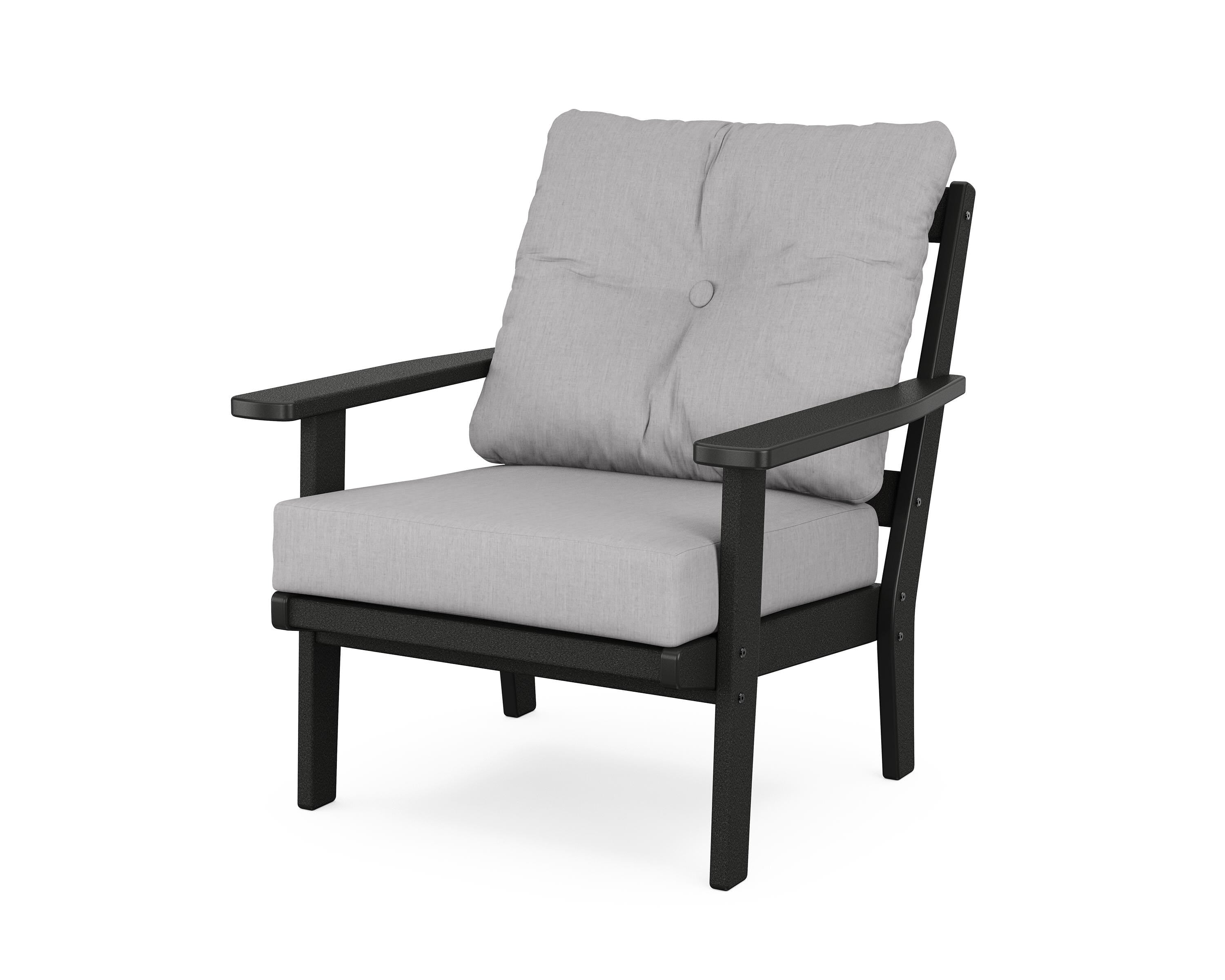 POLYWOOD® Oxford Deep Seating Chair in Black / Granite