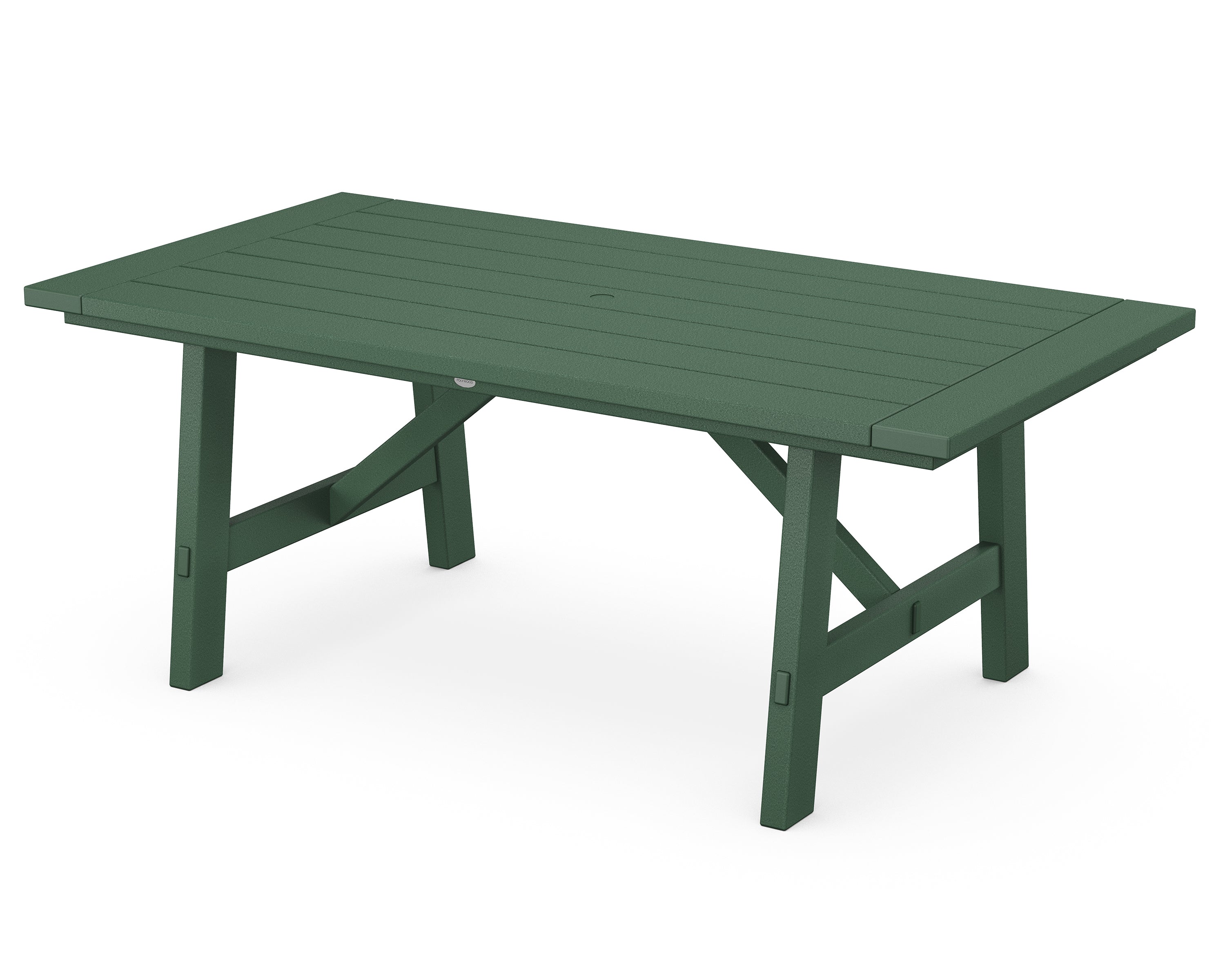 POLYWOOD® Rustic Farmhouse 39" x 75" Dining Table in Green
