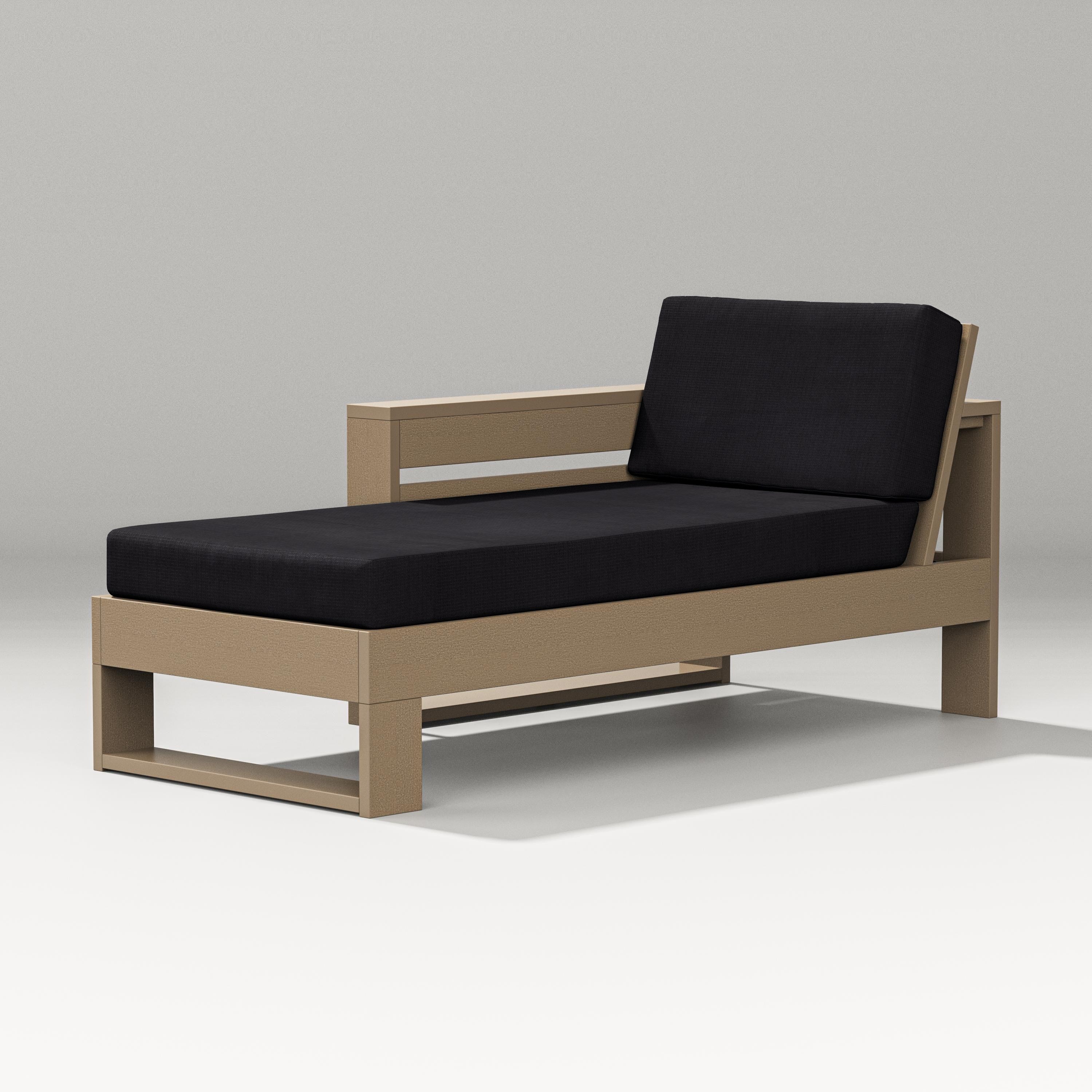 PW Designer Series Latitude Modular Left Arm Chaise in Vintage Sahara / Midnight Linen