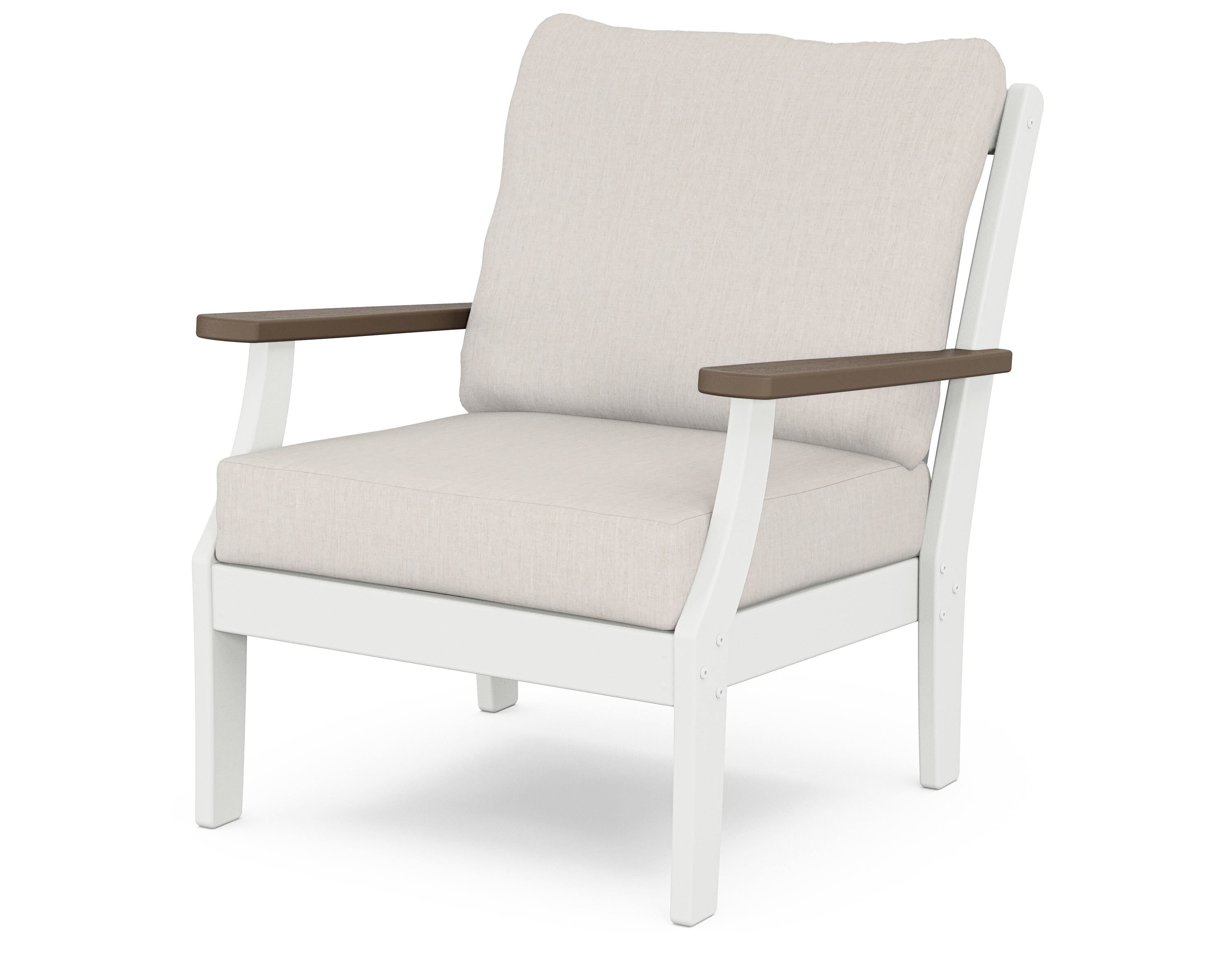 POLYWOOD® Braxton Deep Seating Chair in White / Kona / Cast Ash