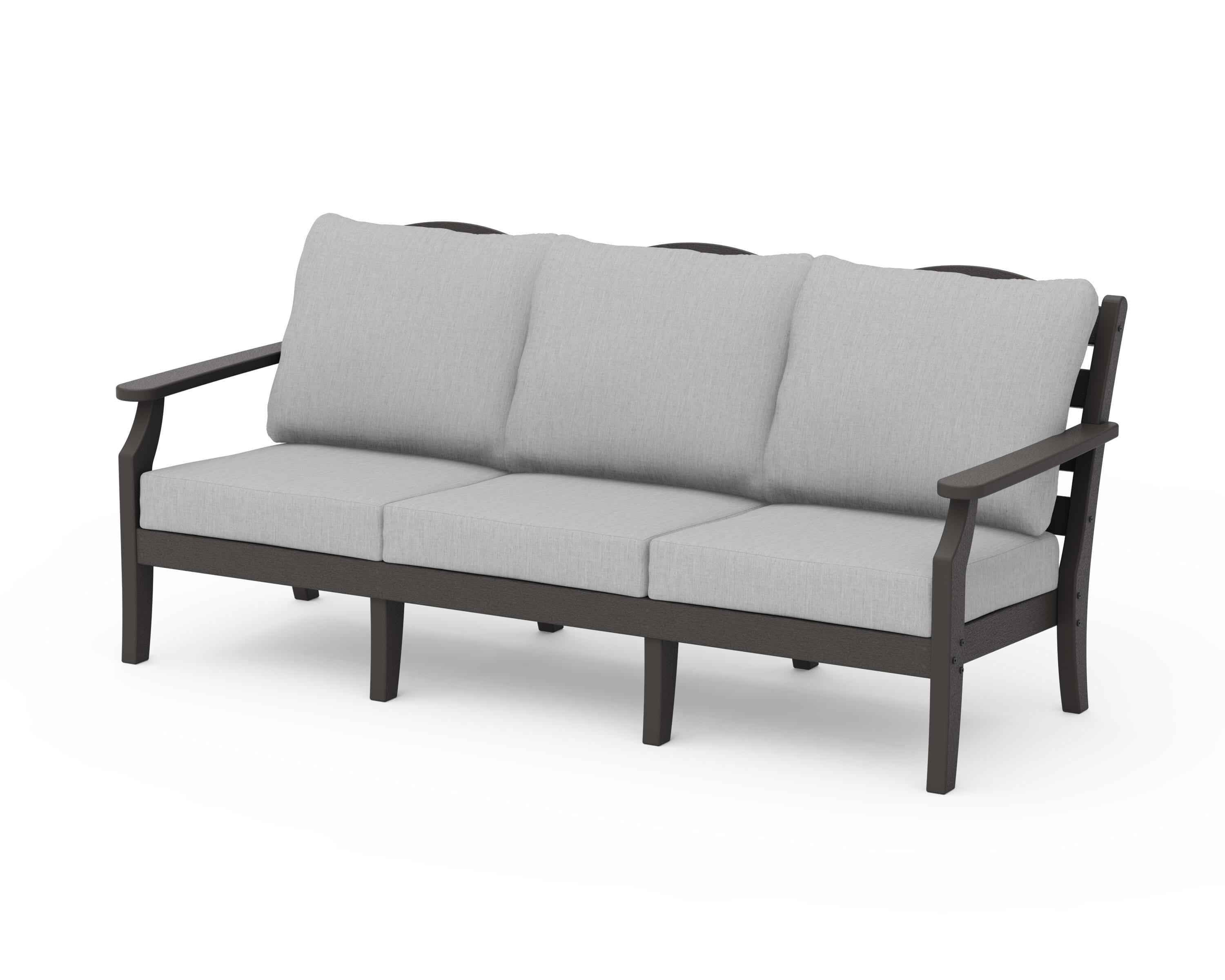 Draper James™ by POLYWOOD® Savannah Deep Seating Sofa in Vintage Coffee / Granite