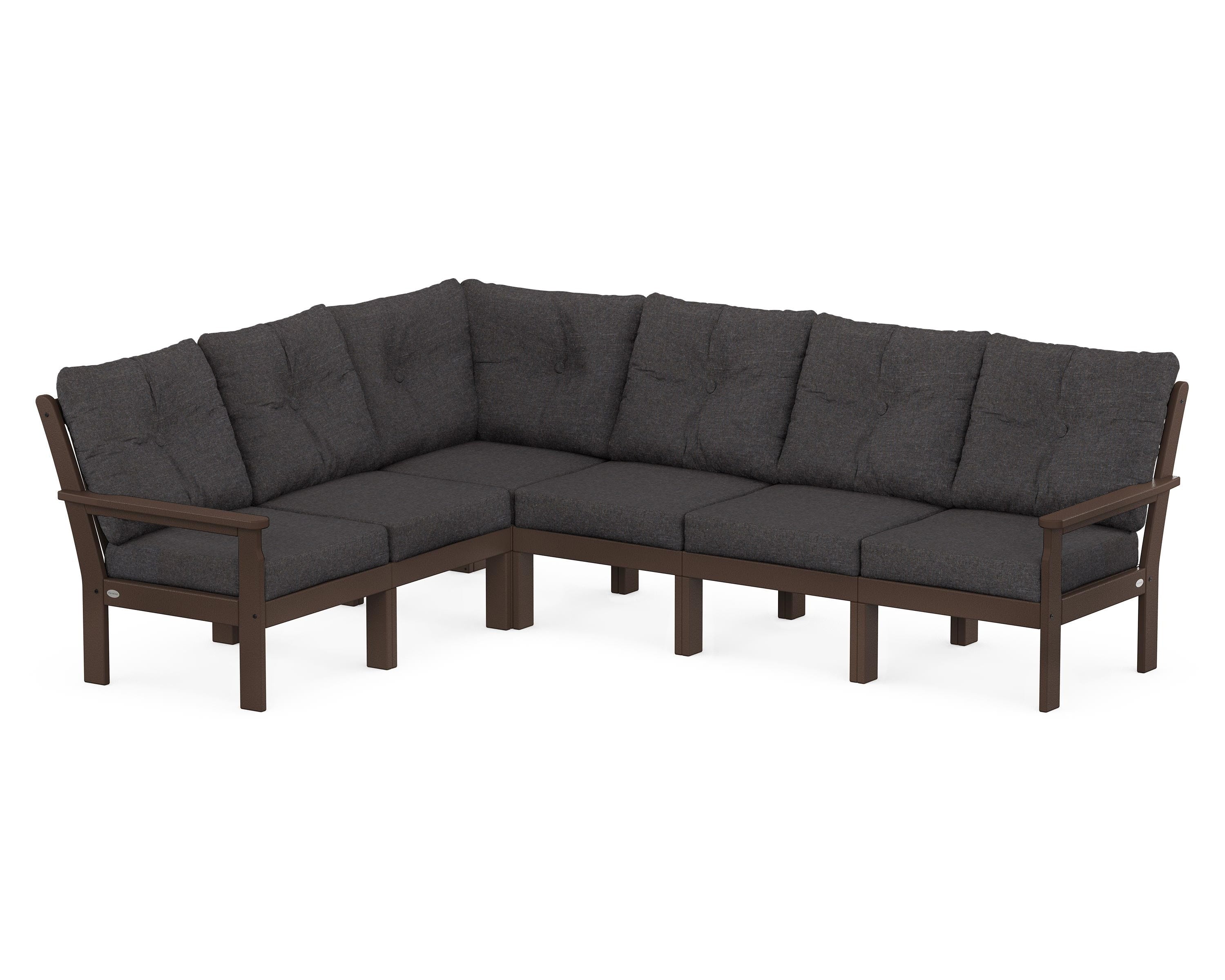 POLYWOOD® Vineyard 6-Piece Sectional in Mahogany / Ash Charcoal