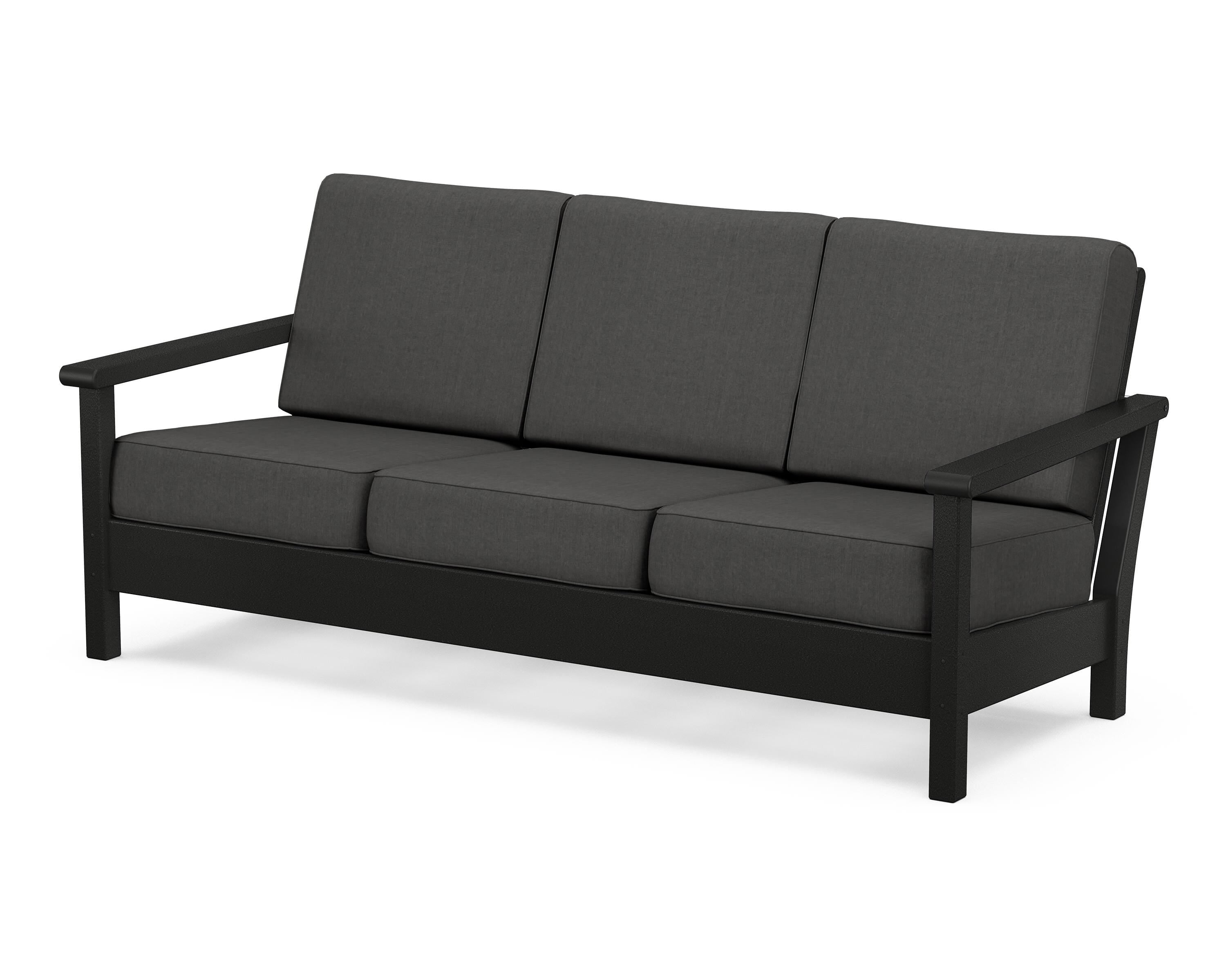 POLYWOOD® Harbour Deep Seating Sofa in Black / Spectrum Carbon